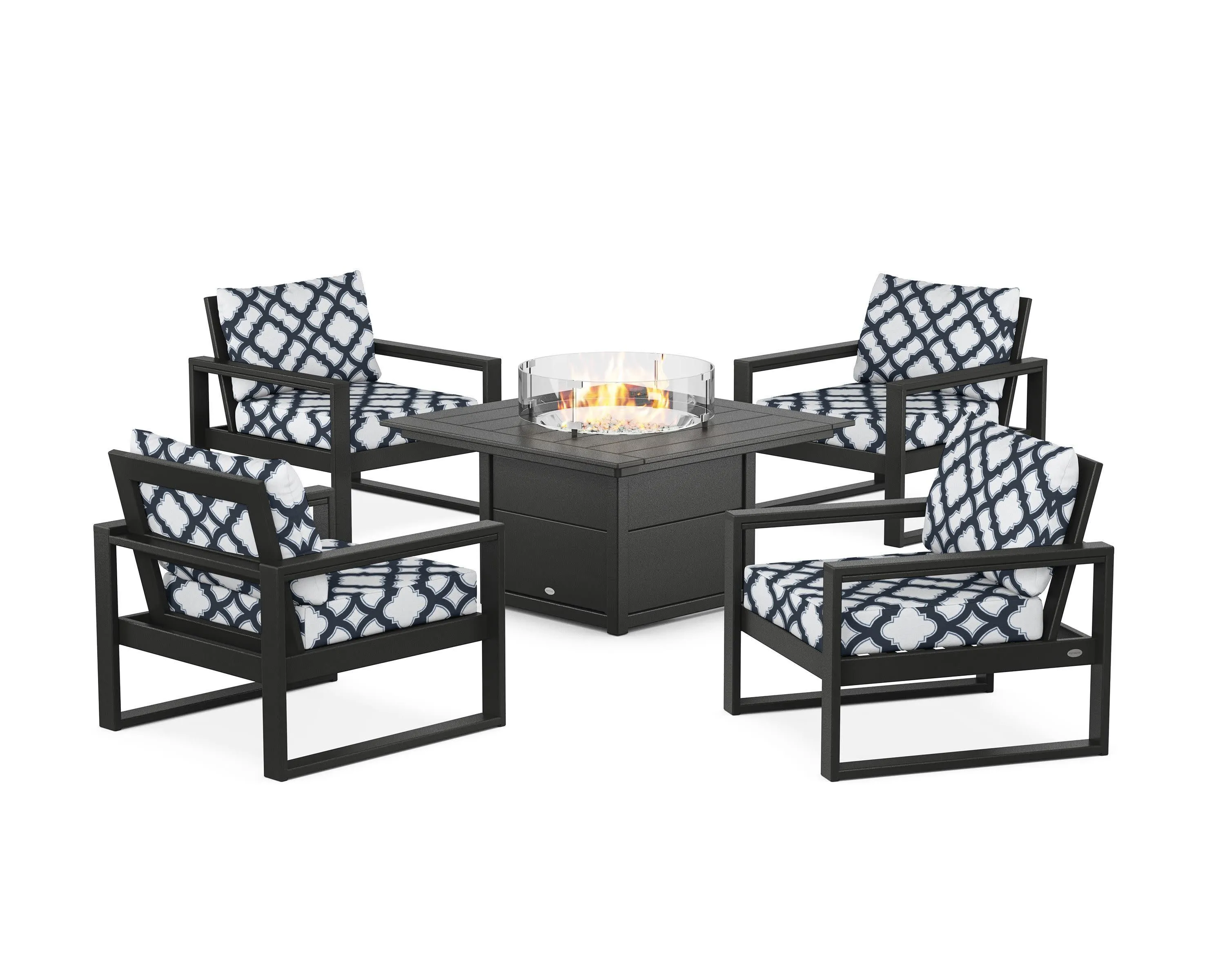 EDGE Sectional 5-Piece Deep Seating Set with Fire Pit Table