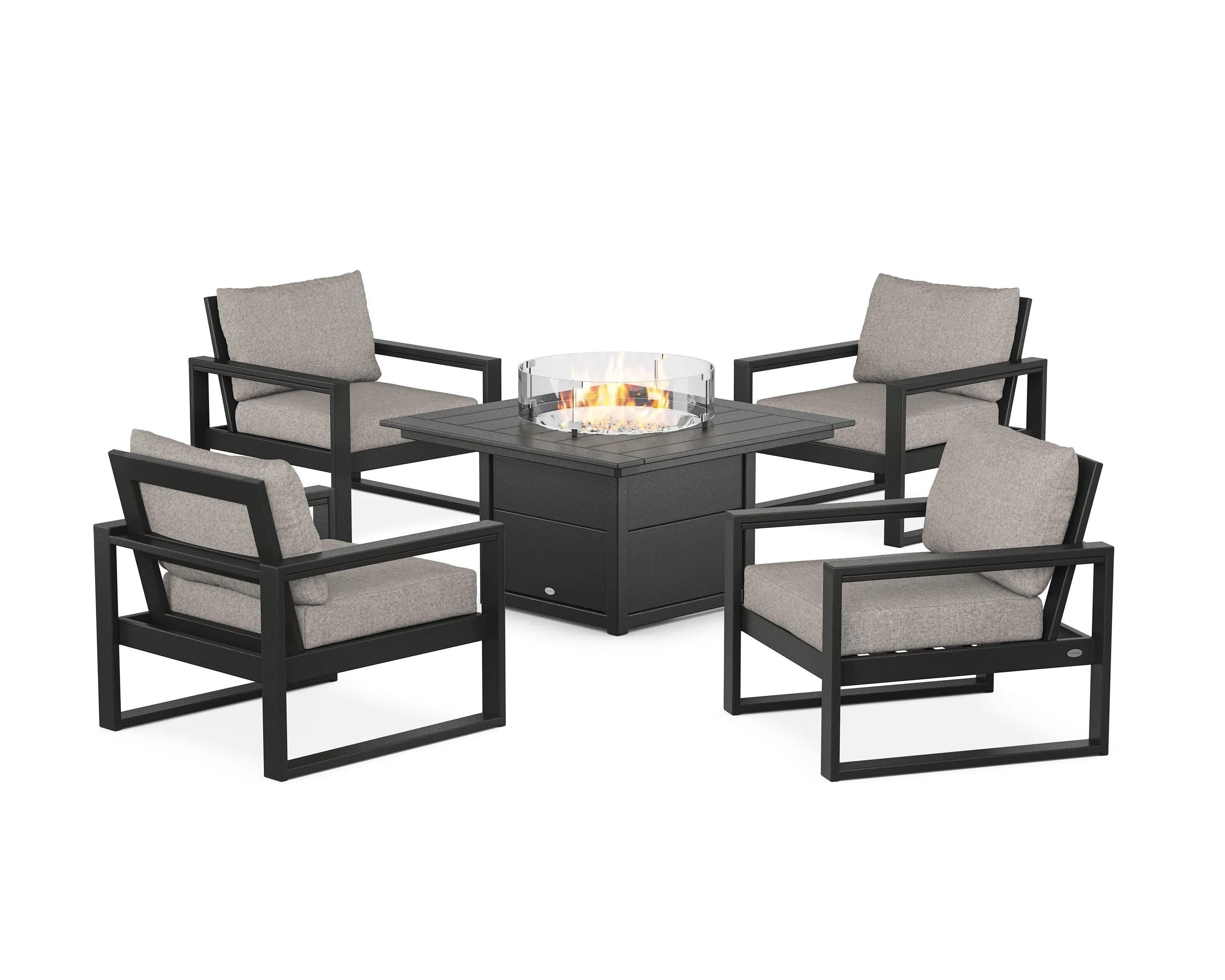 EDGE Sectional 5-Piece Deep Seating Set with Fire Pit Table