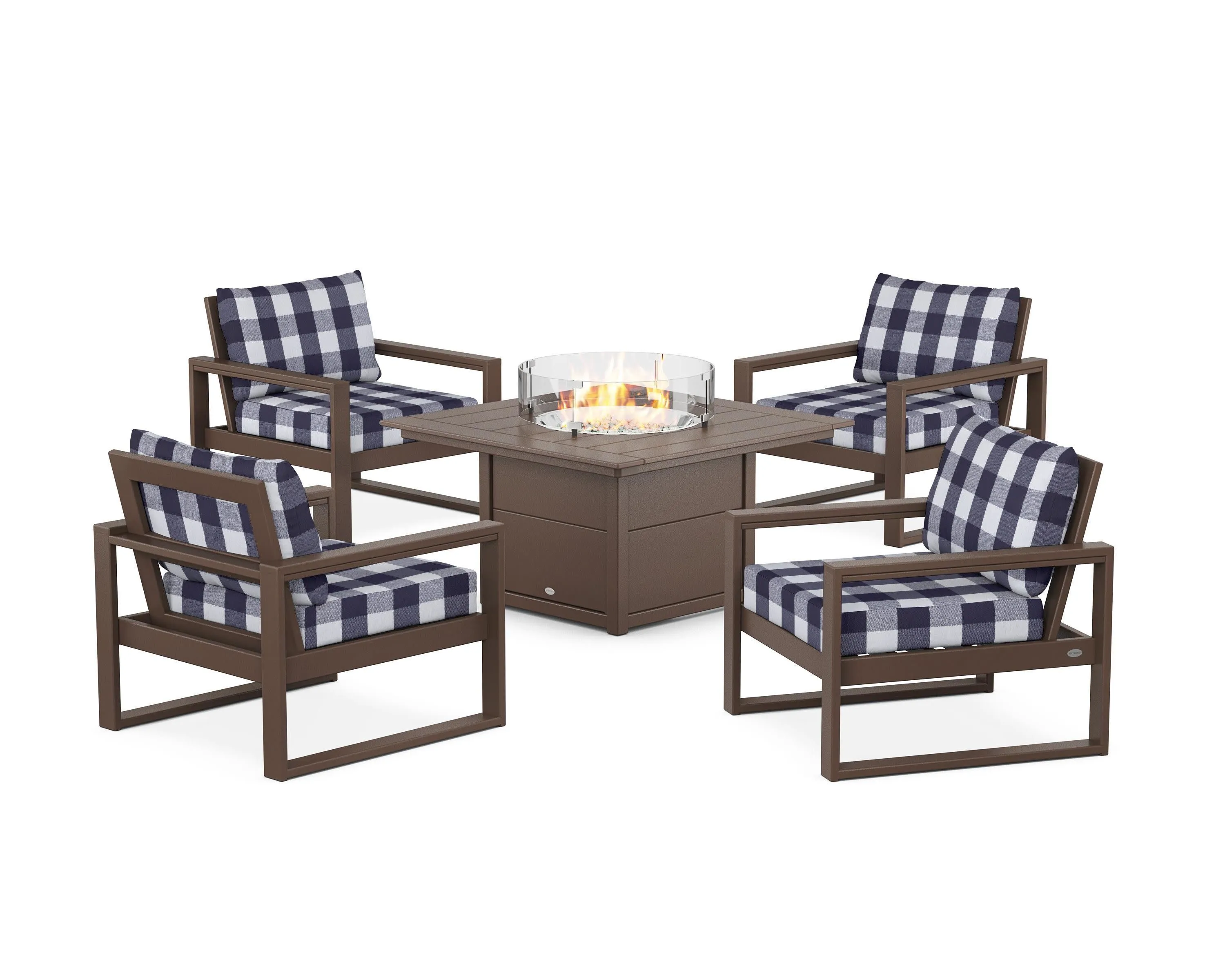 EDGE Sectional 5-Piece Deep Seating Set with Fire Pit Table