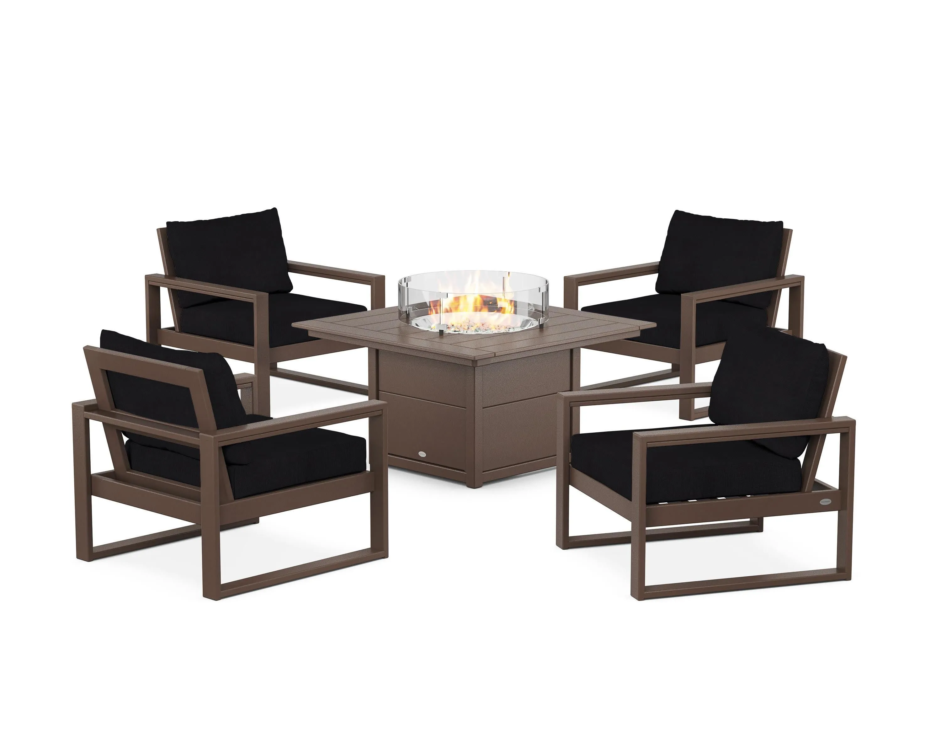 EDGE Sectional 5-Piece Deep Seating Set with Fire Pit Table