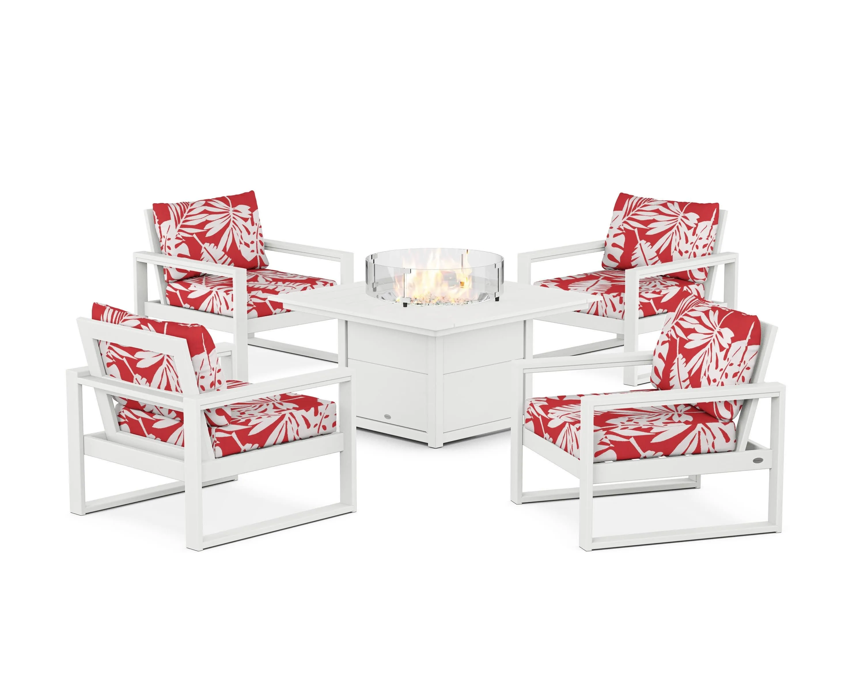 EDGE Sectional 5-Piece Deep Seating Set with Fire Pit Table