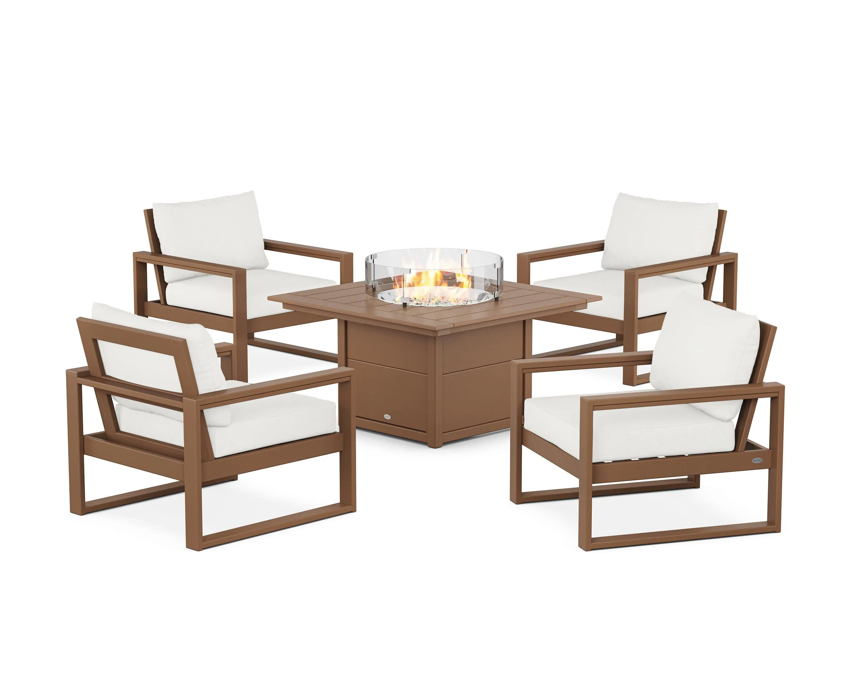 EDGE Sectional 5-Piece Deep Seating Set with Fire Pit Table