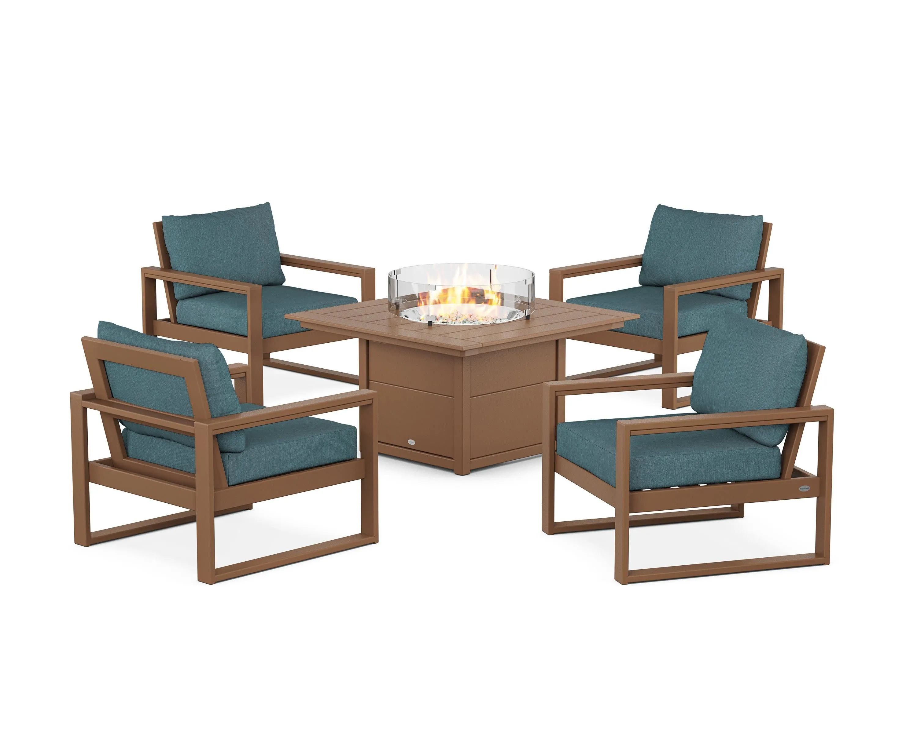 EDGE Sectional 5-Piece Deep Seating Set with Fire Pit Table