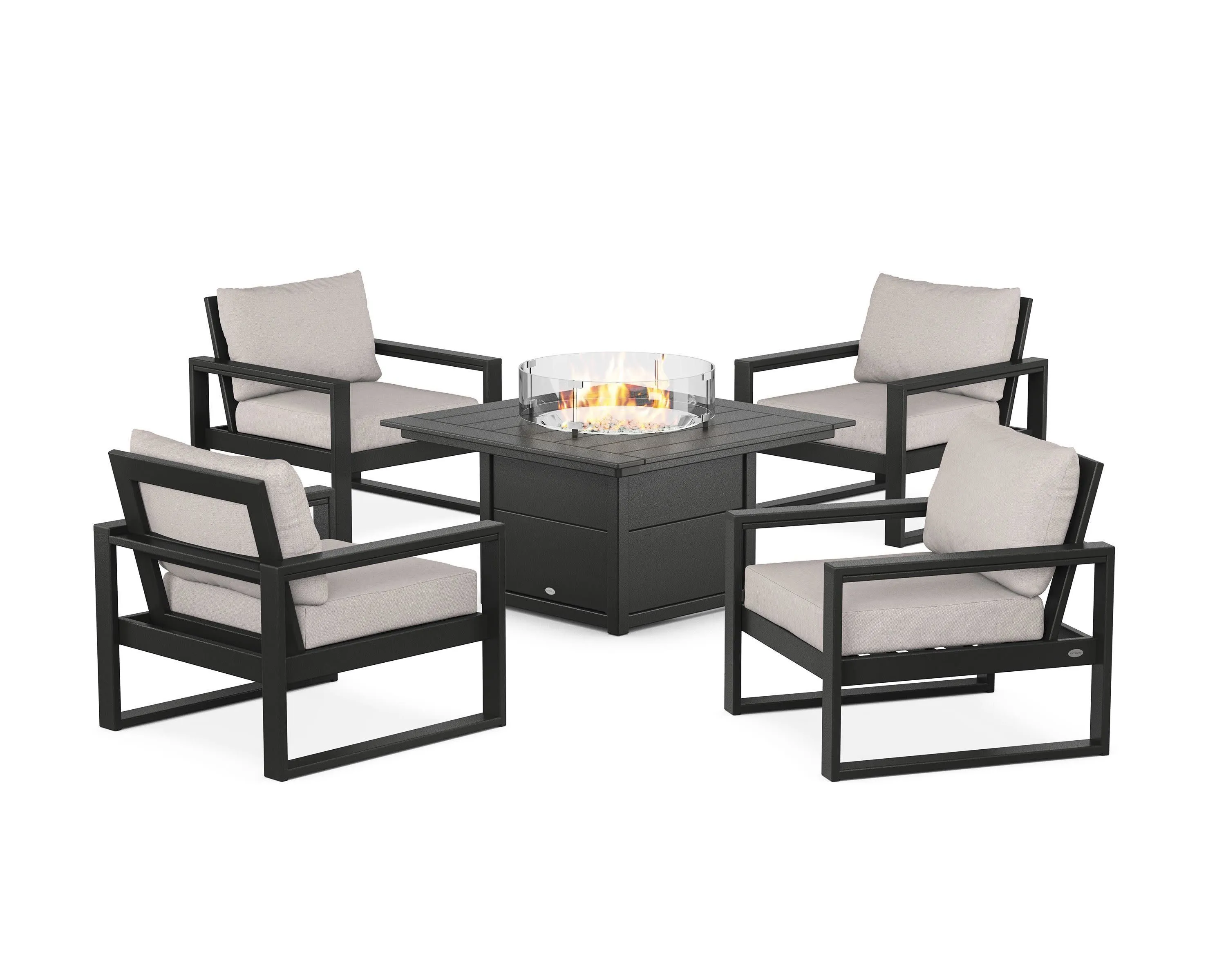 EDGE Sectional 5-Piece Deep Seating Set with Fire Pit Table