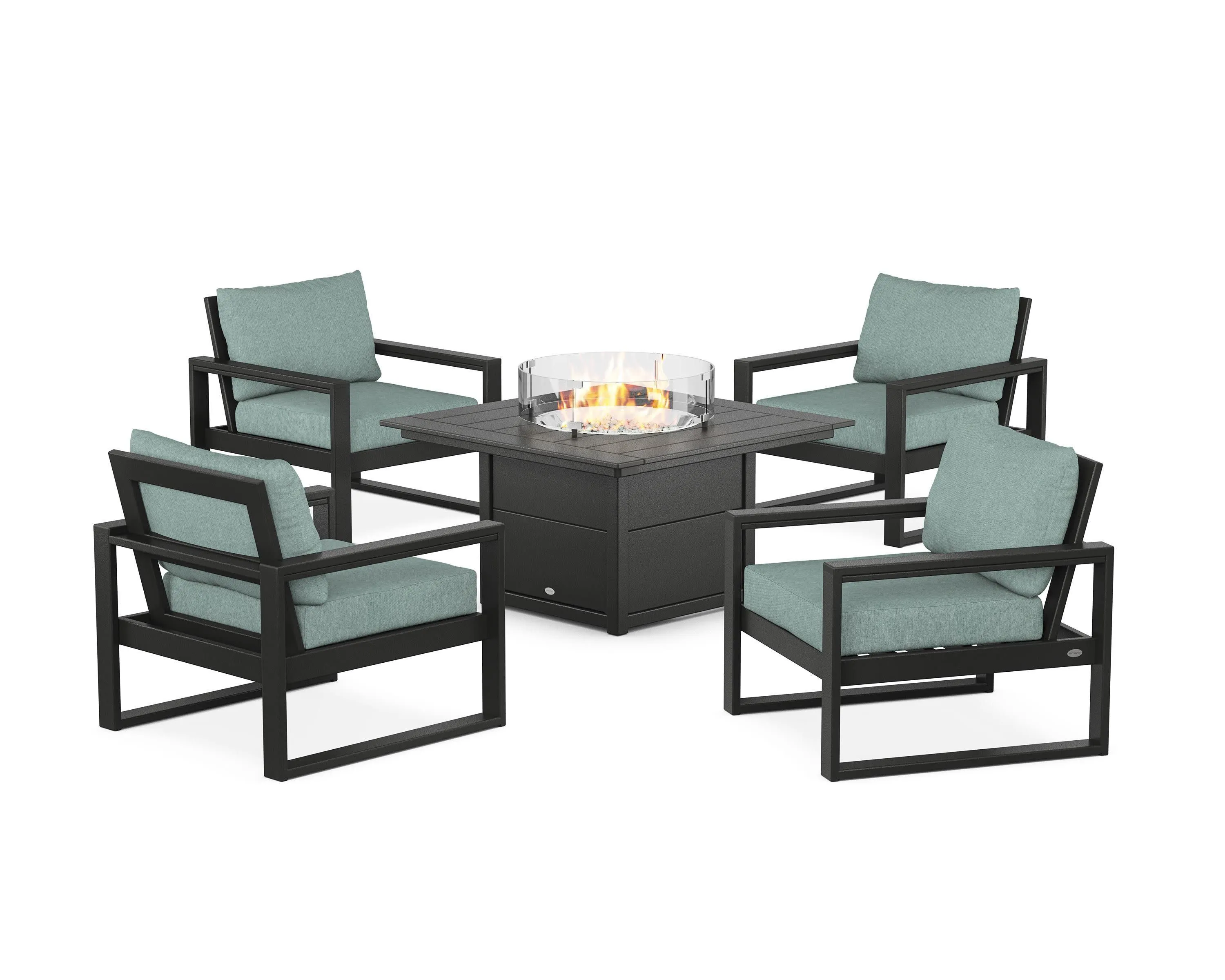 EDGE Sectional 5-Piece Deep Seating Set with Fire Pit Table