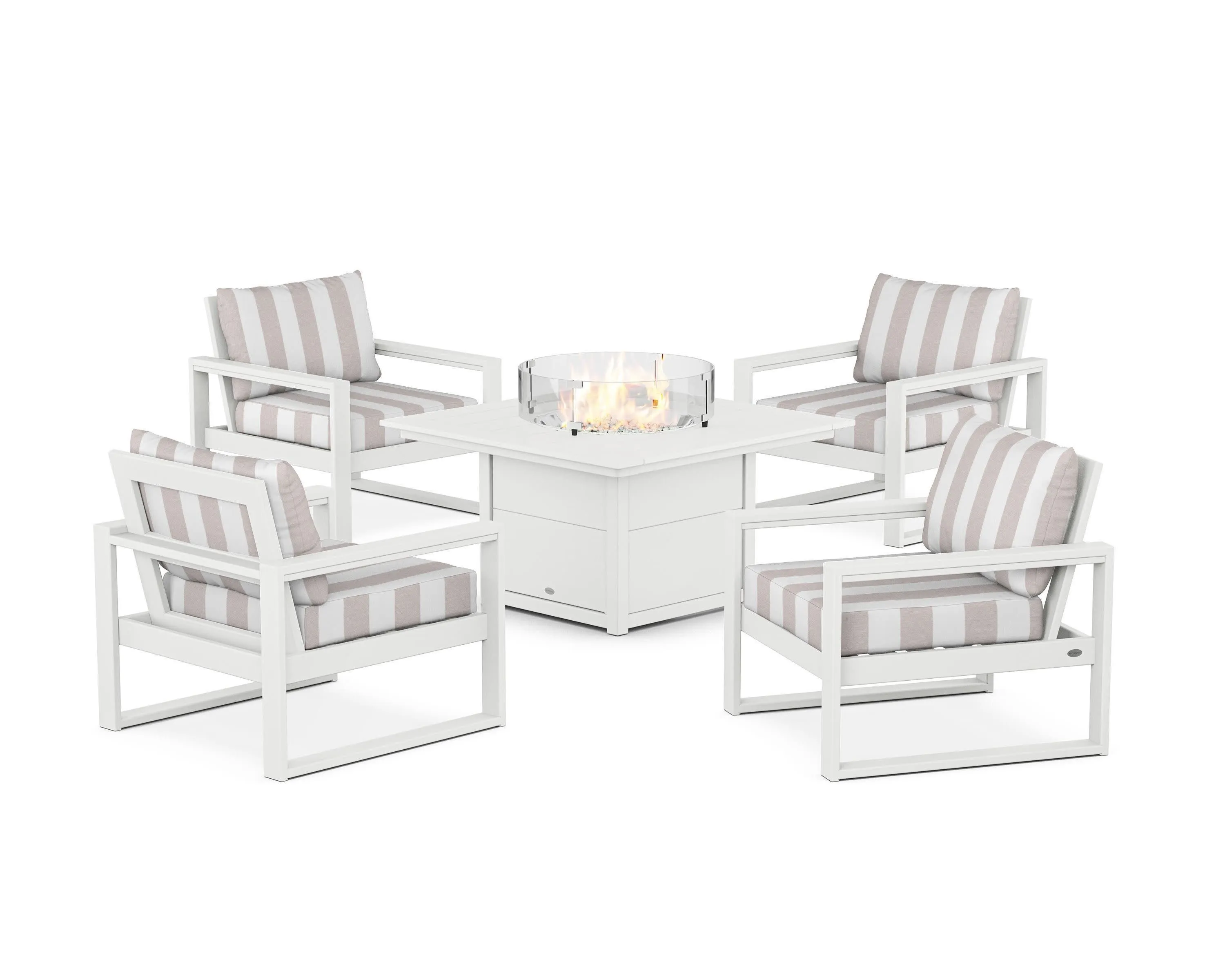 EDGE Sectional 5-Piece Deep Seating Set with Fire Pit Table