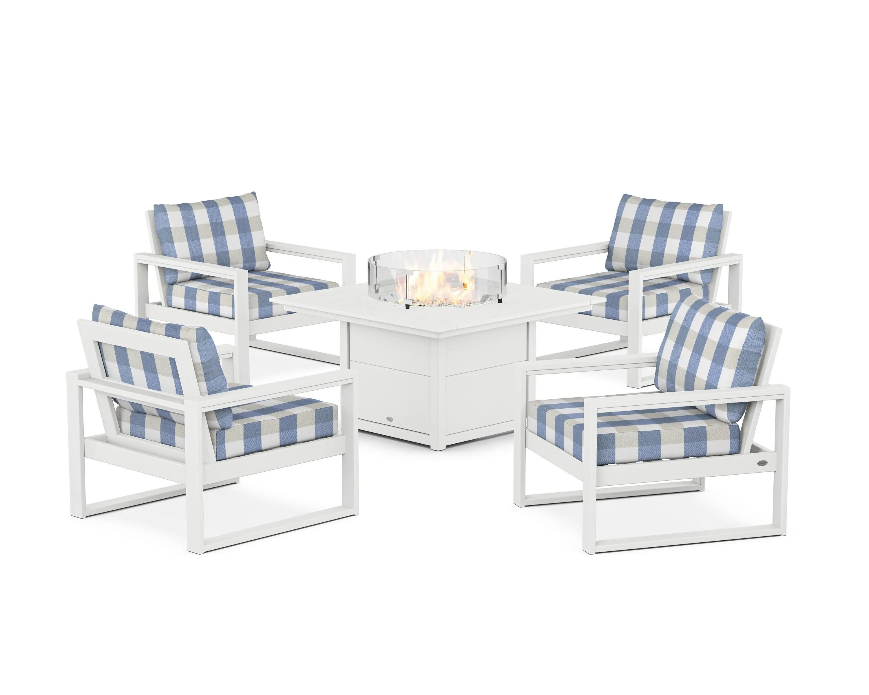 EDGE Sectional 5-Piece Deep Seating Set with Fire Pit Table