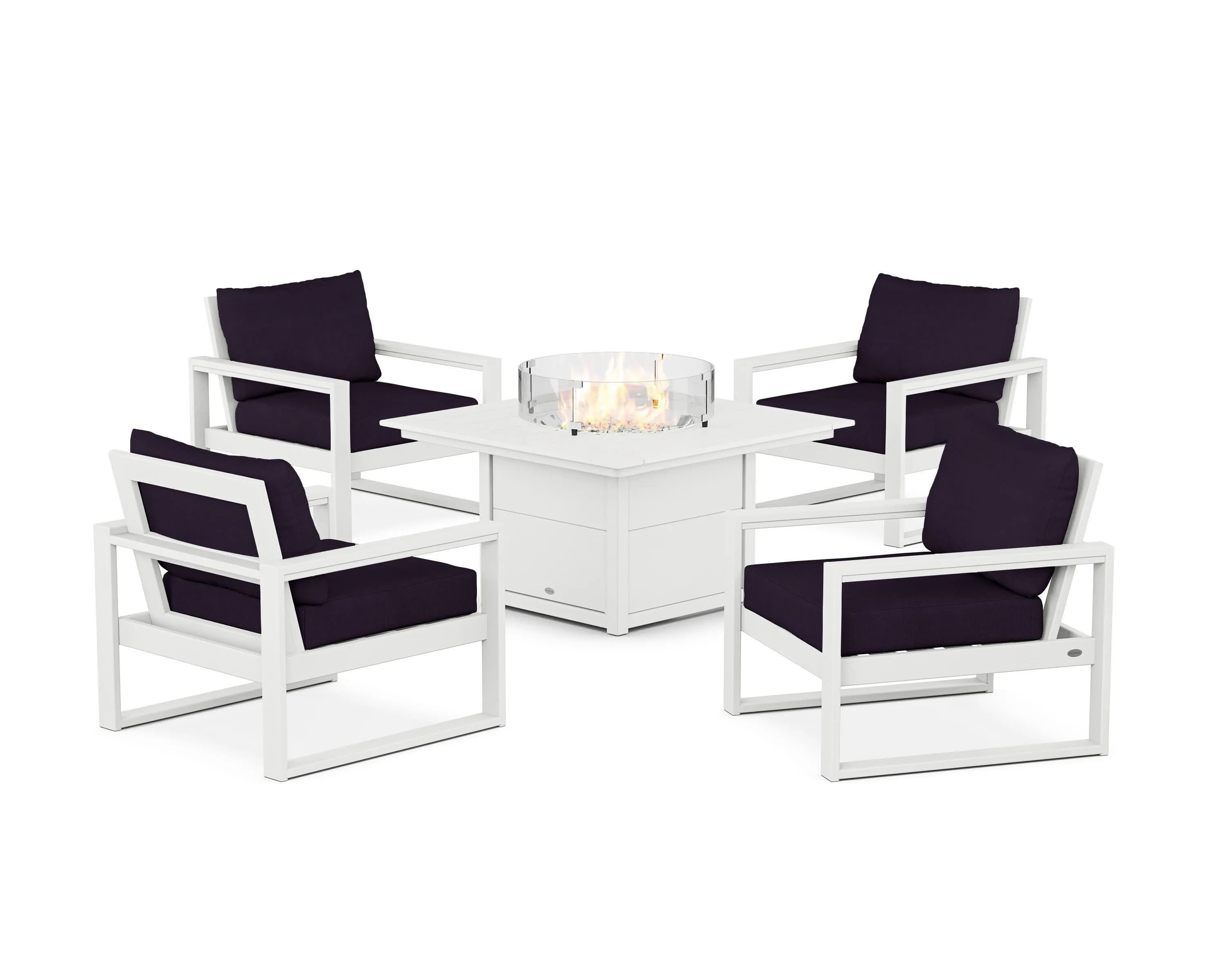 EDGE Sectional 5-Piece Deep Seating Set with Fire Pit Table