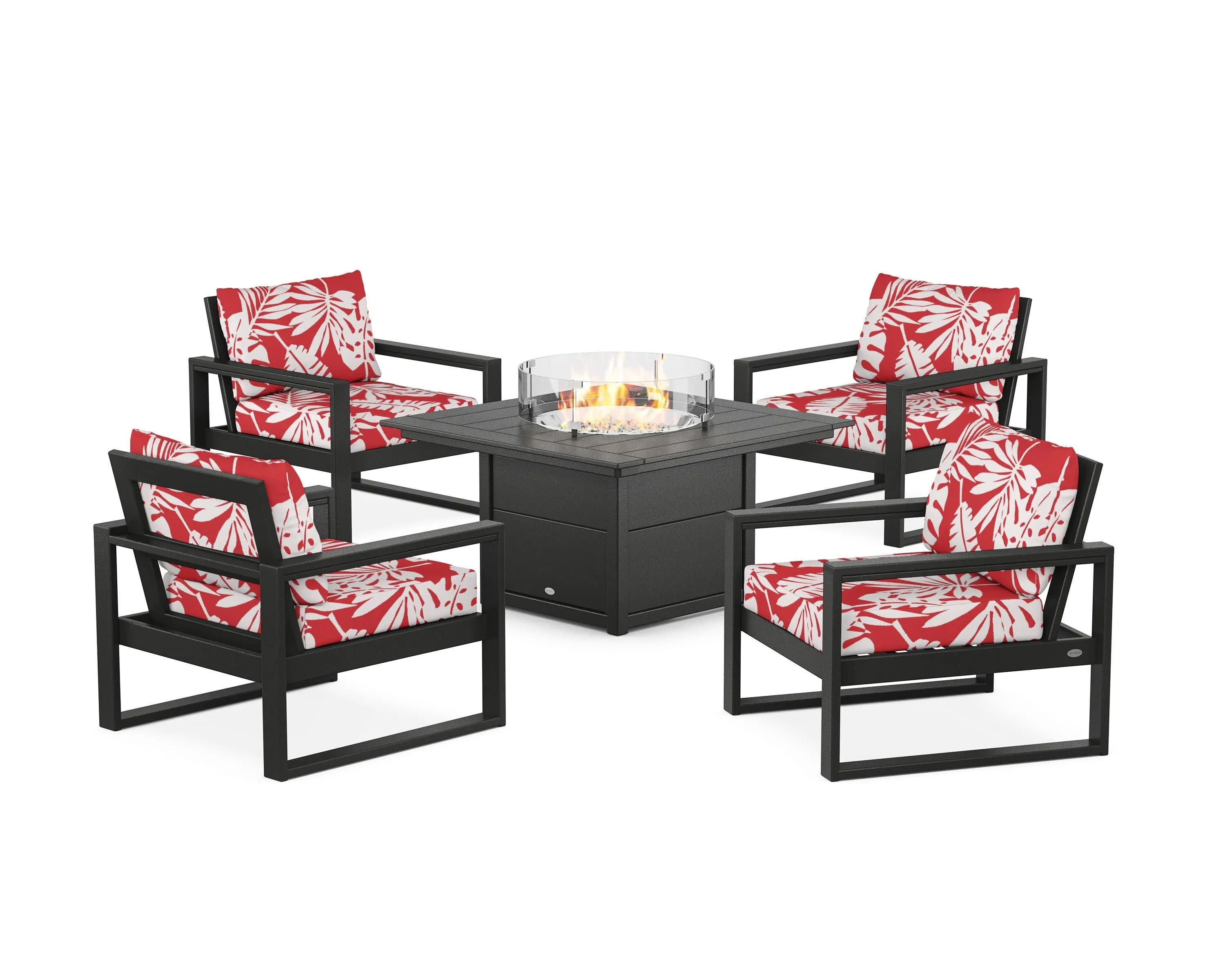 EDGE Sectional 5-Piece Deep Seating Set with Fire Pit Table