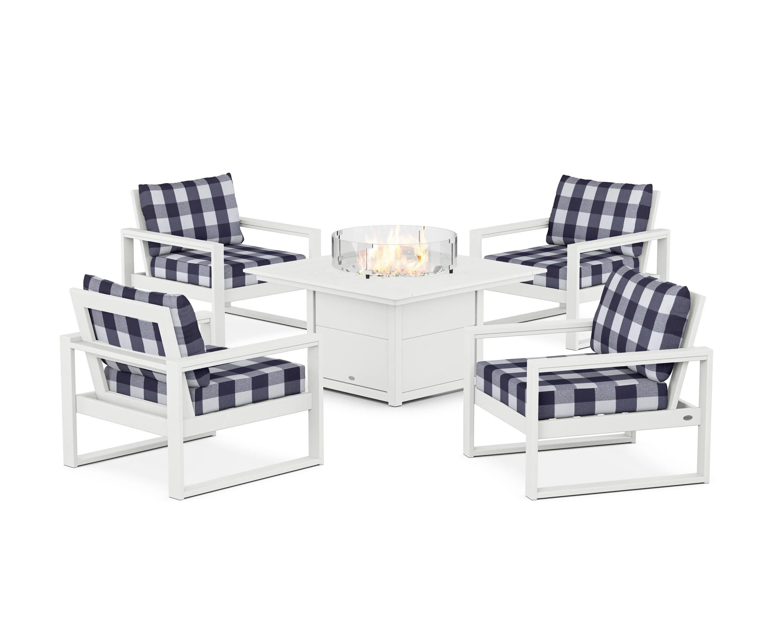 EDGE Sectional 5-Piece Deep Seating Set with Fire Pit Table