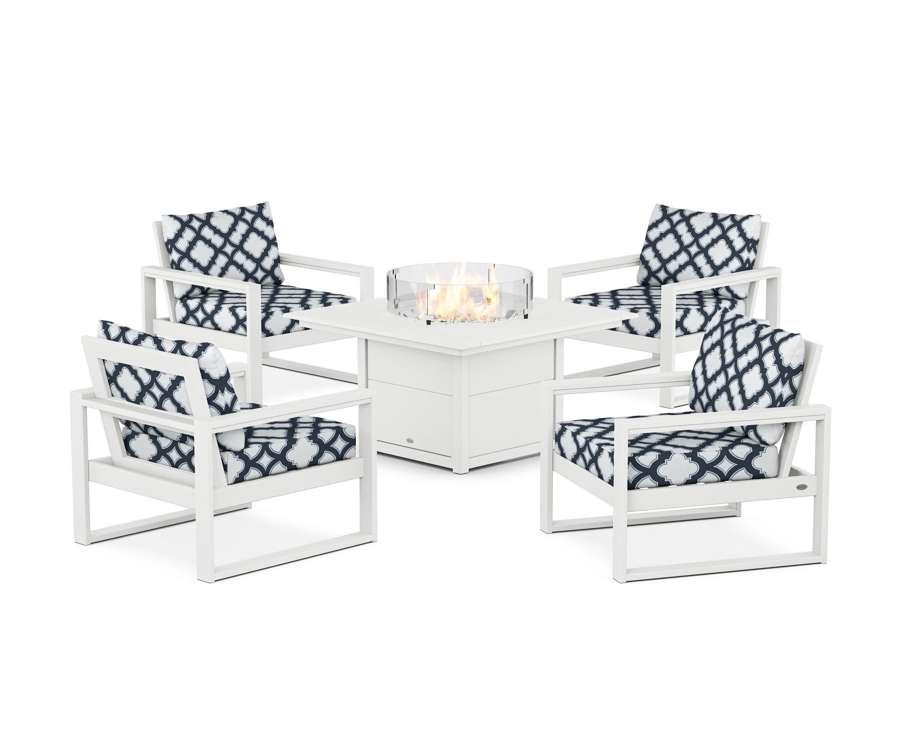 EDGE Sectional 5-Piece Deep Seating Set with Fire Pit Table