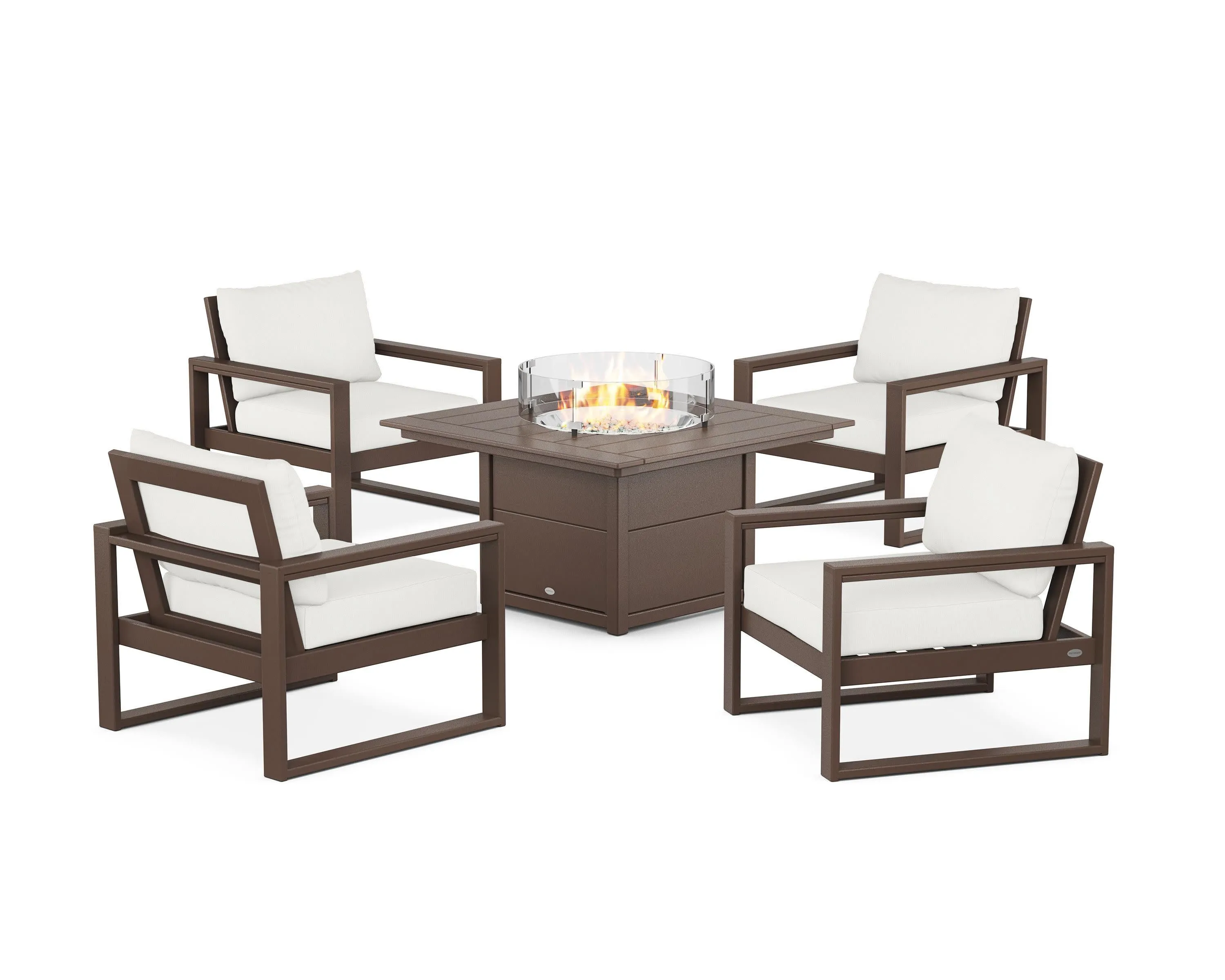 EDGE Sectional 5-Piece Deep Seating Set with Fire Pit Table