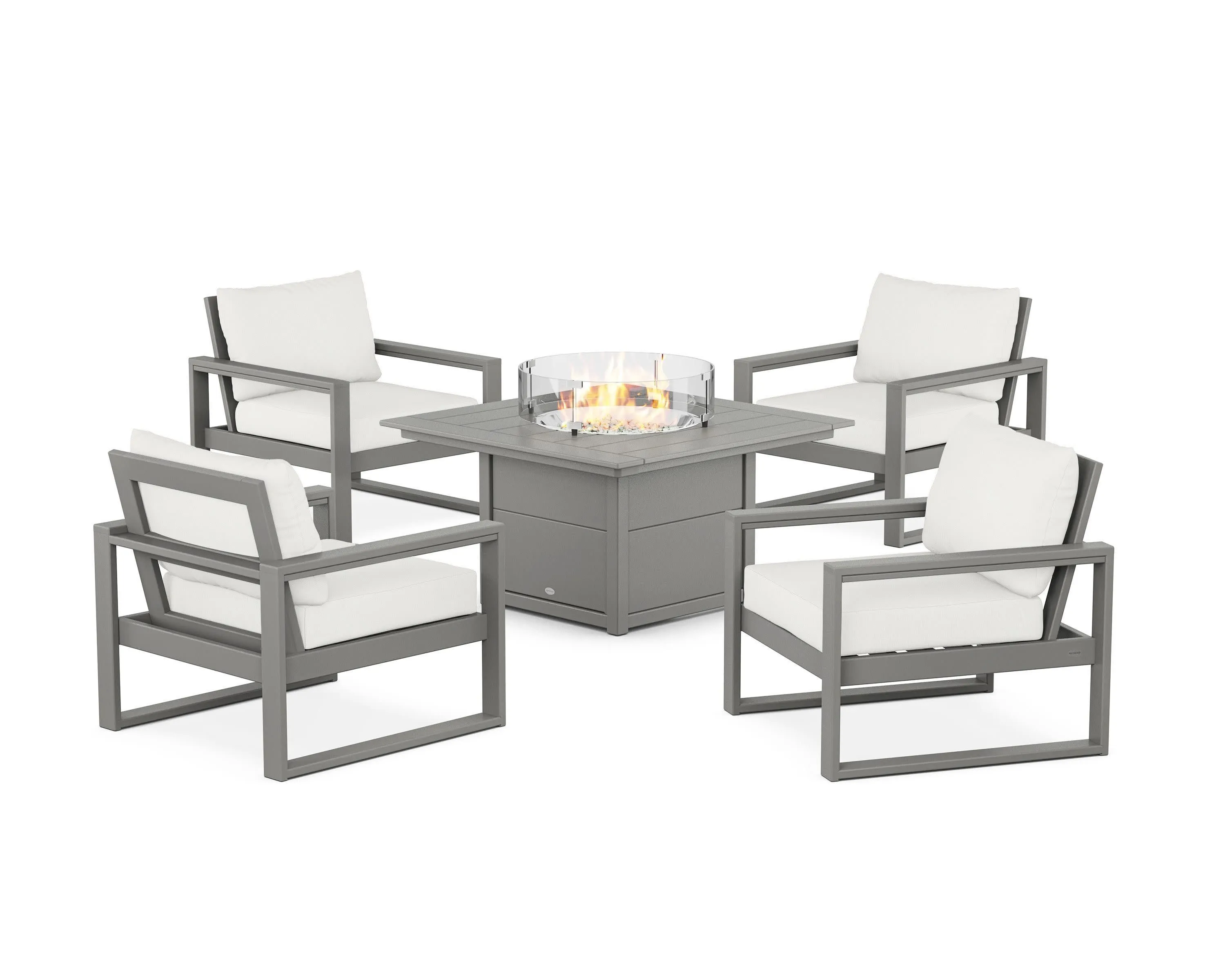 EDGE Sectional 5-Piece Deep Seating Set with Fire Pit Table