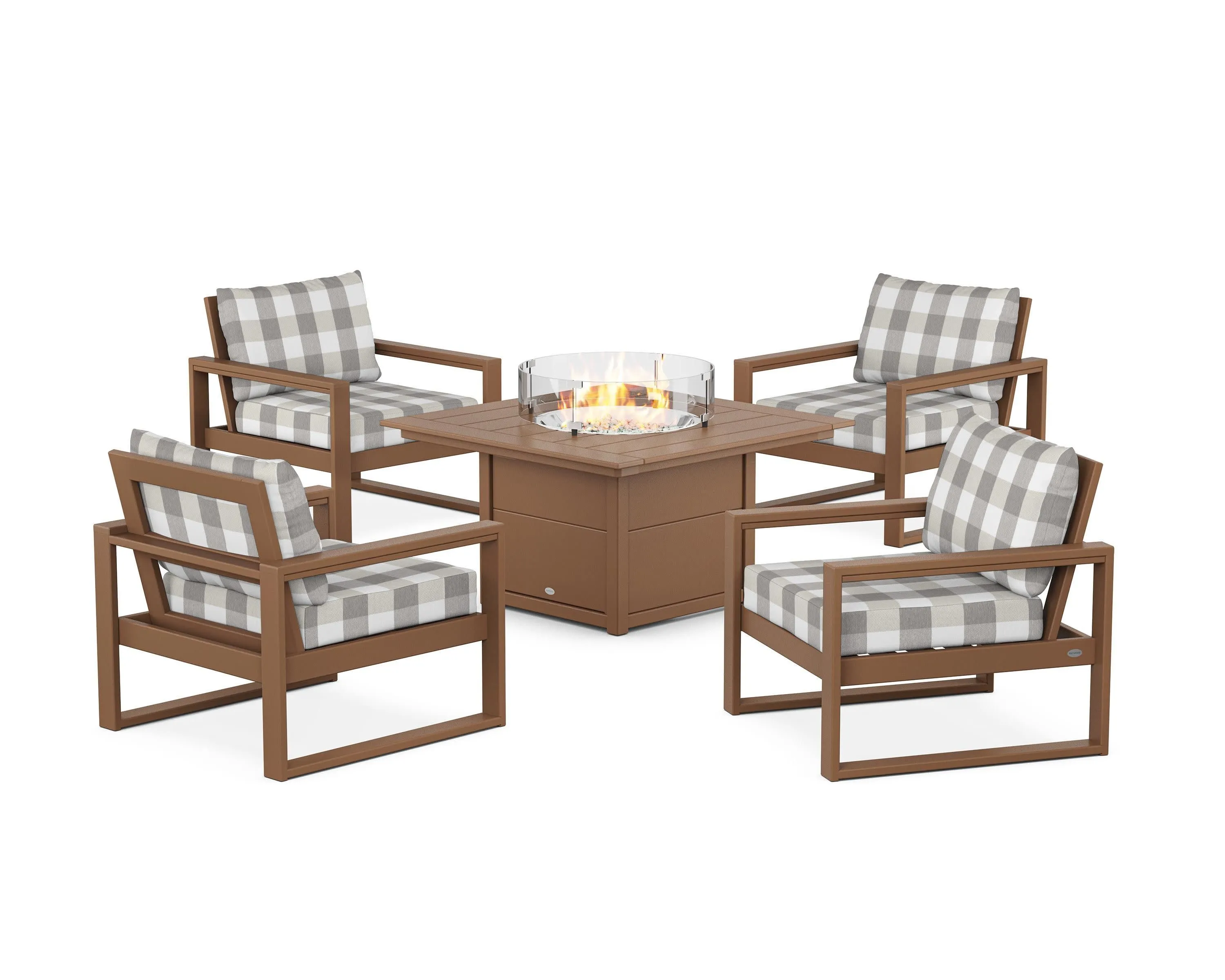 EDGE Sectional 5-Piece Deep Seating Set with Fire Pit Table