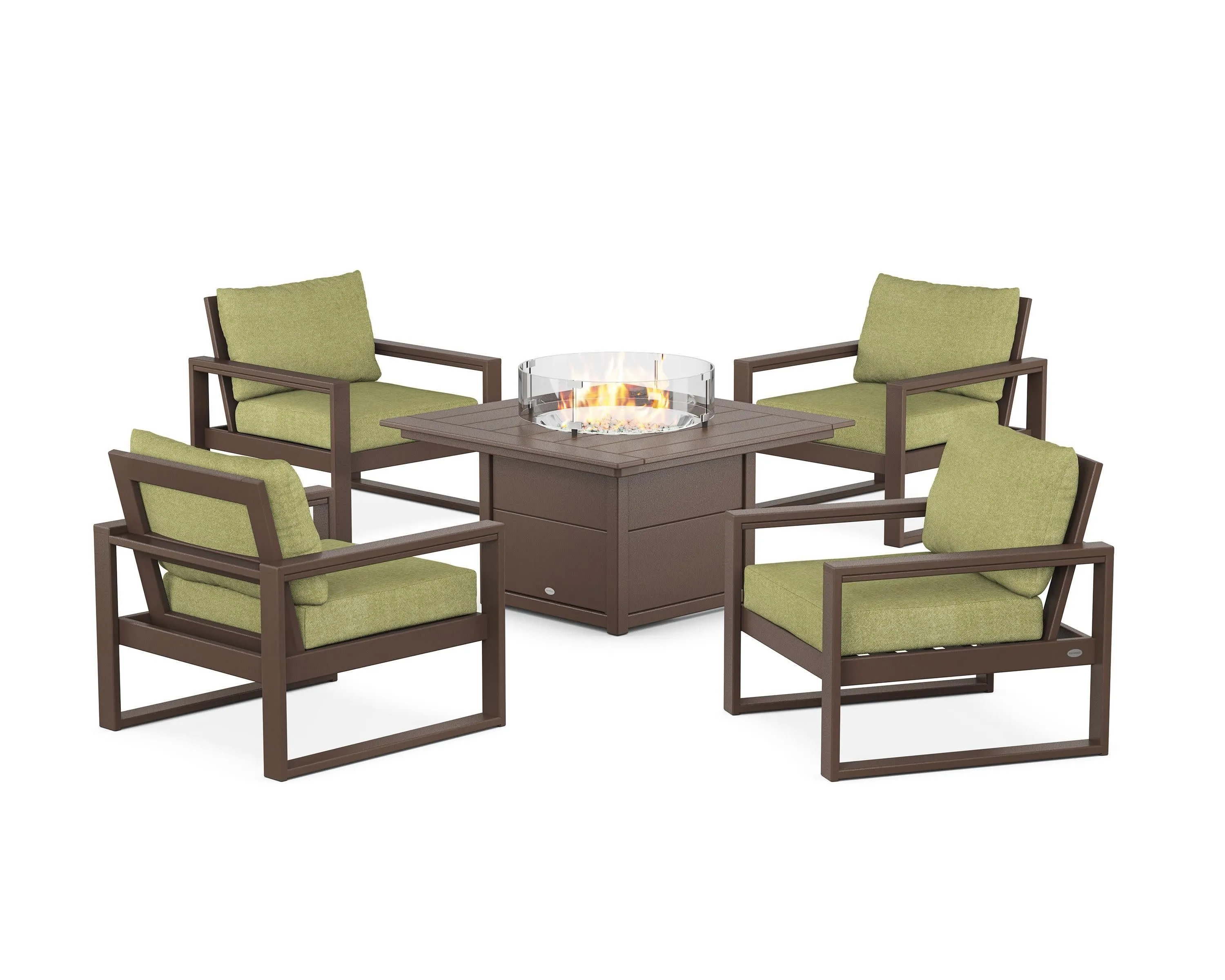 EDGE Sectional 5-Piece Deep Seating Set with Fire Pit Table