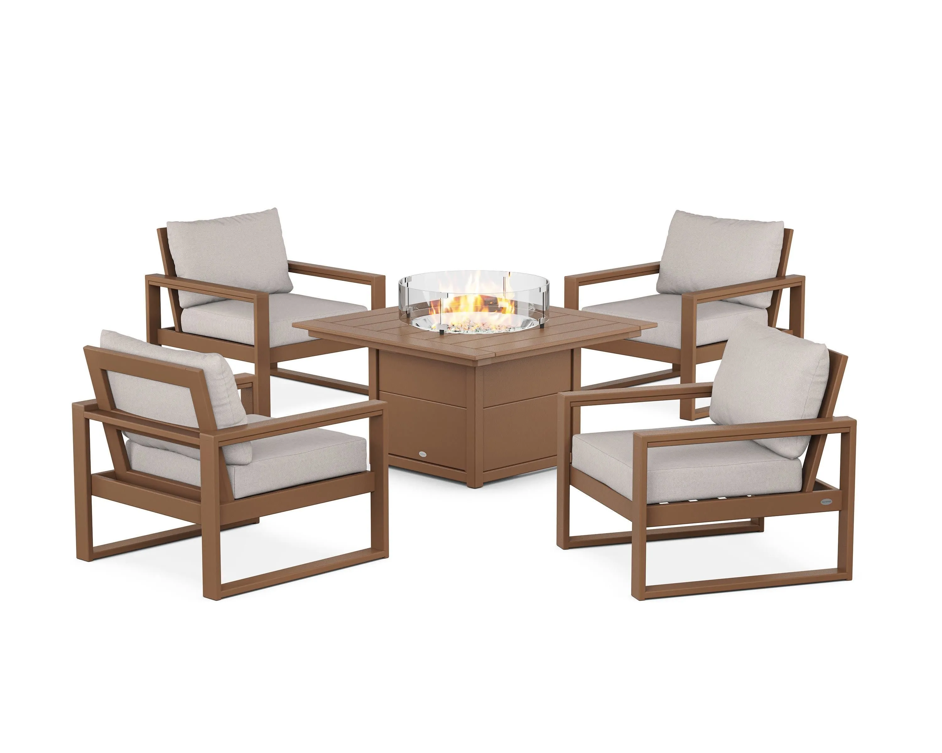 EDGE Sectional 5-Piece Deep Seating Set with Fire Pit Table