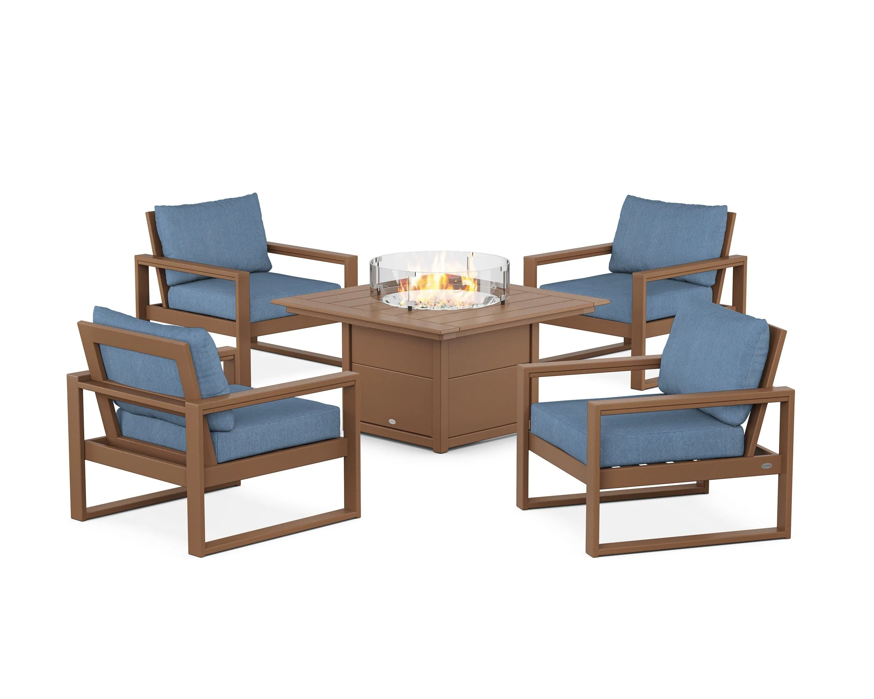 EDGE Sectional 5-Piece Deep Seating Set with Fire Pit Table