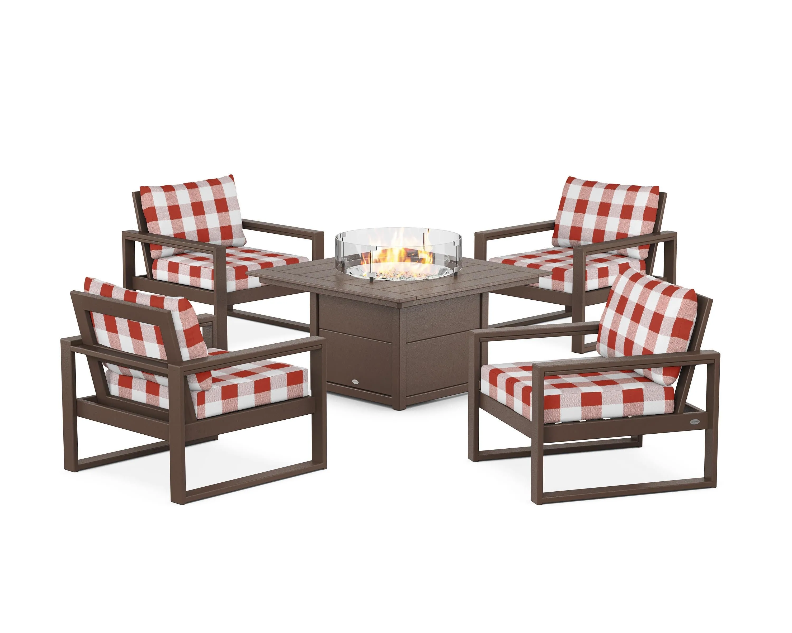 EDGE Sectional 5-Piece Deep Seating Set with Fire Pit Table