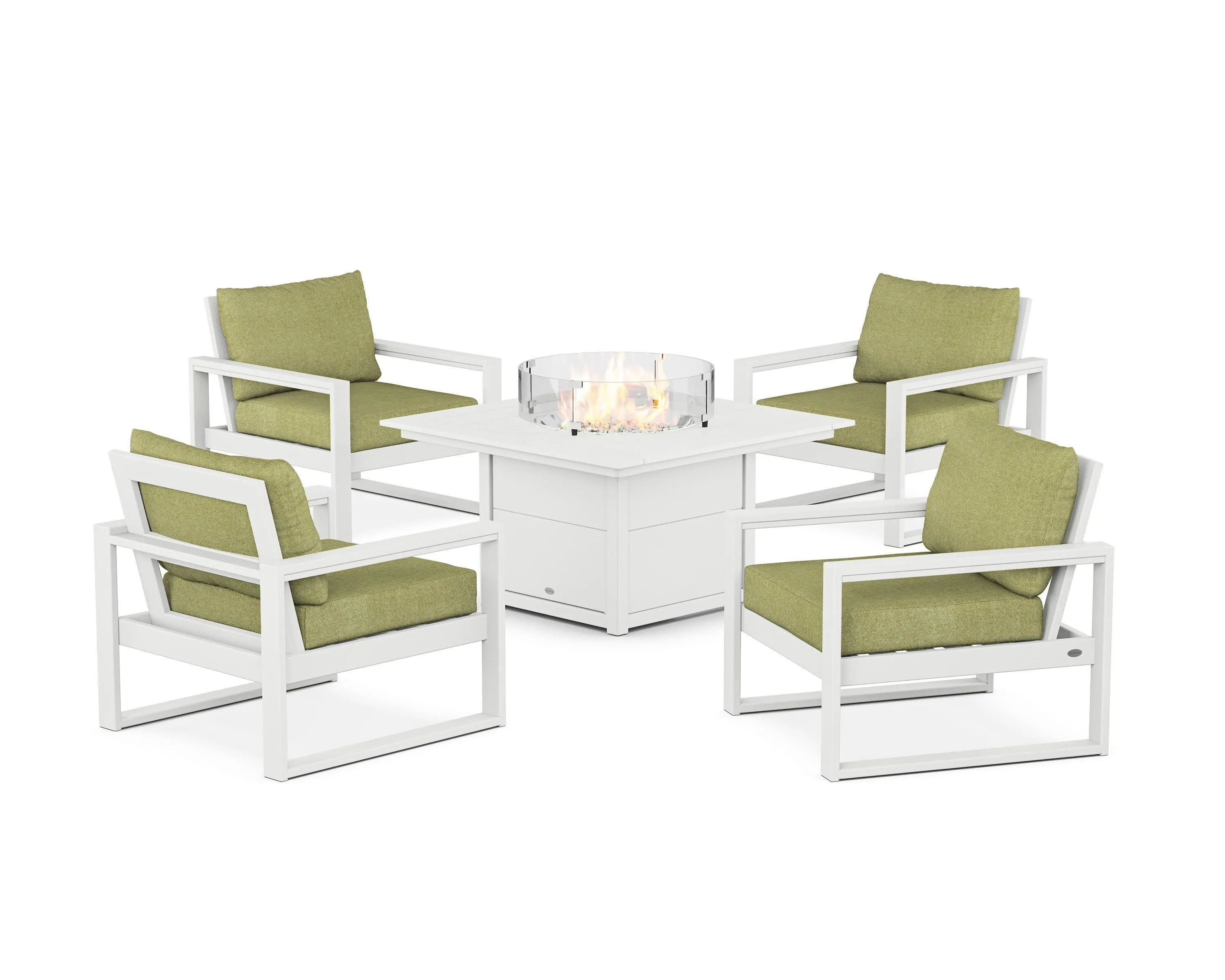 EDGE Sectional 5-Piece Deep Seating Set with Fire Pit Table