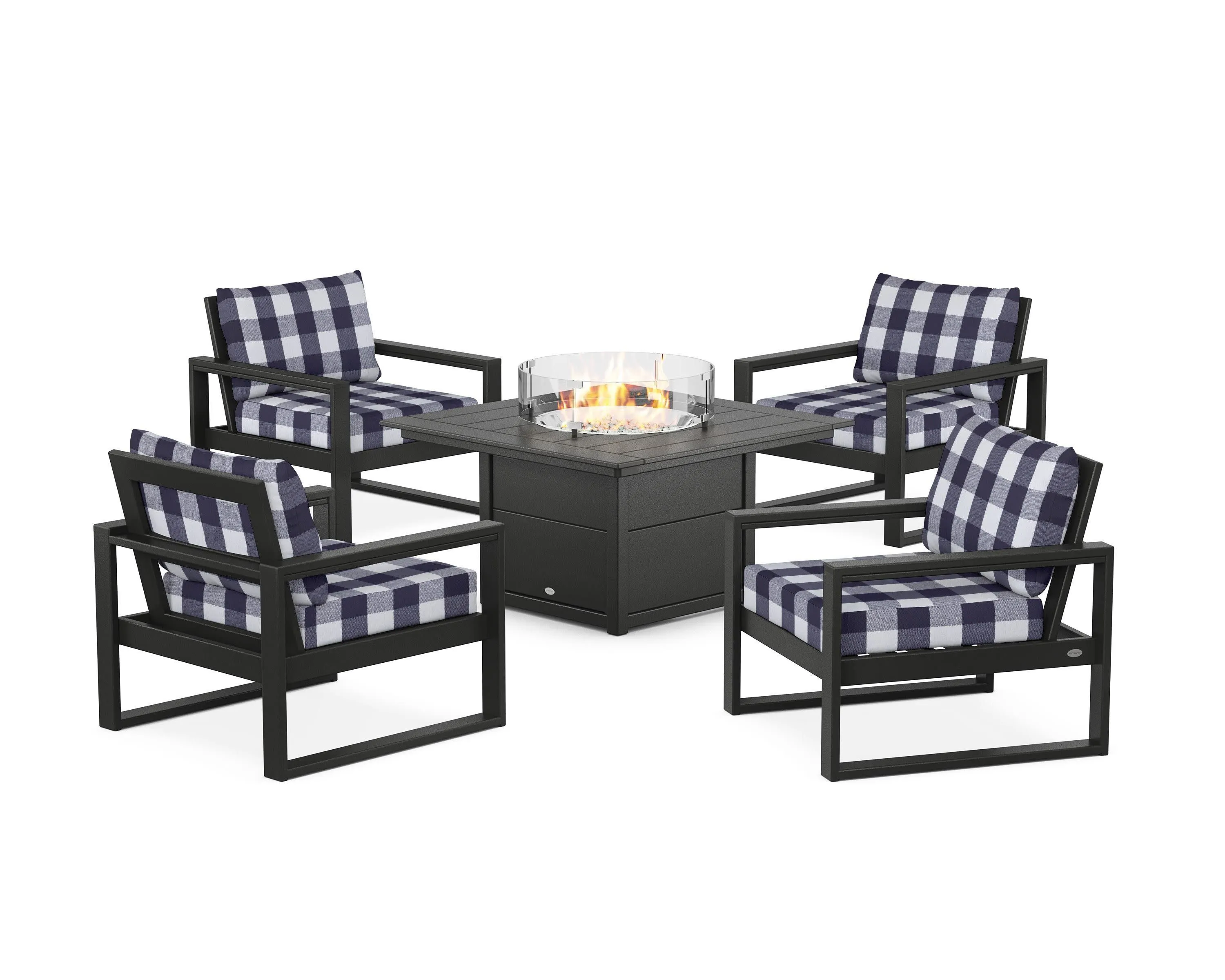 EDGE Sectional 5-Piece Deep Seating Set with Fire Pit Table