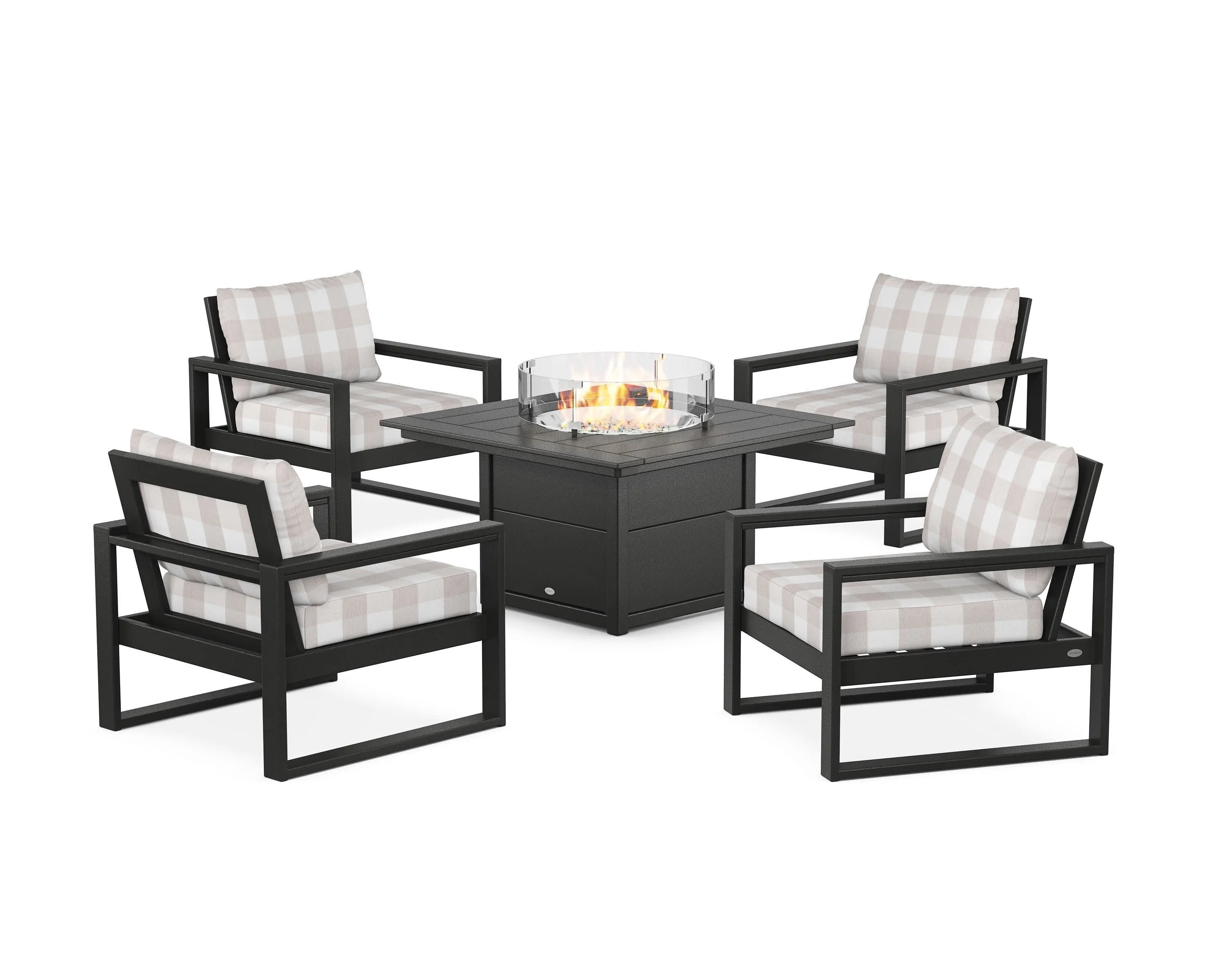 EDGE Sectional 5-Piece Deep Seating Set with Fire Pit Table