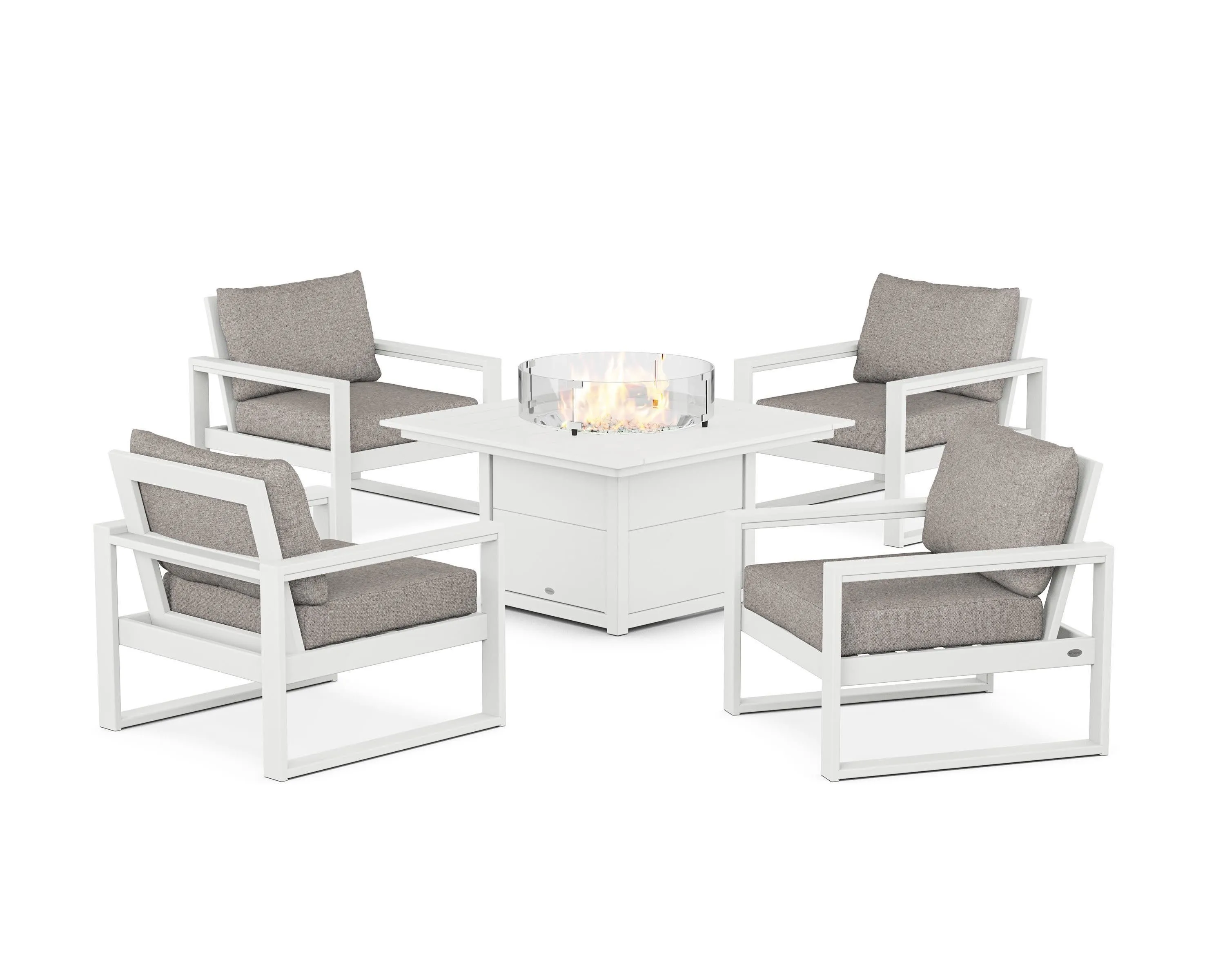 EDGE Sectional 5-Piece Deep Seating Set with Fire Pit Table