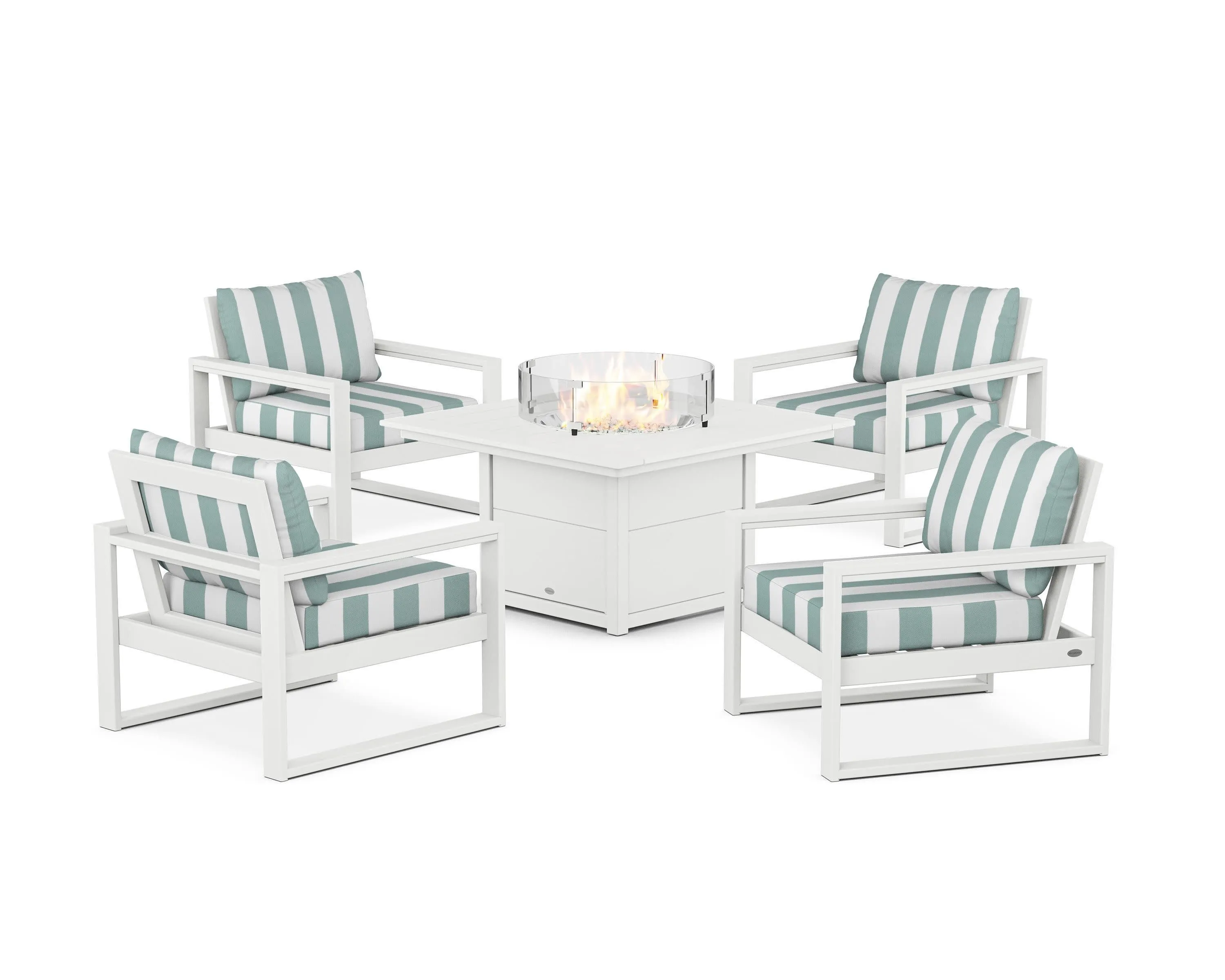 EDGE Sectional 5-Piece Deep Seating Set with Fire Pit Table