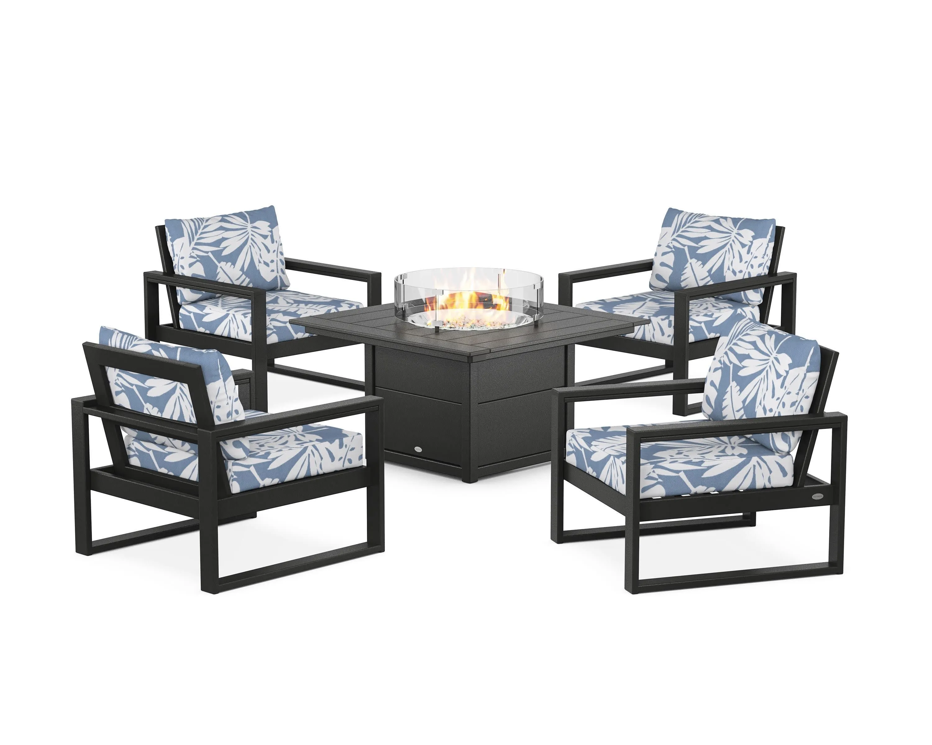 EDGE Sectional 5-Piece Deep Seating Set with Fire Pit Table