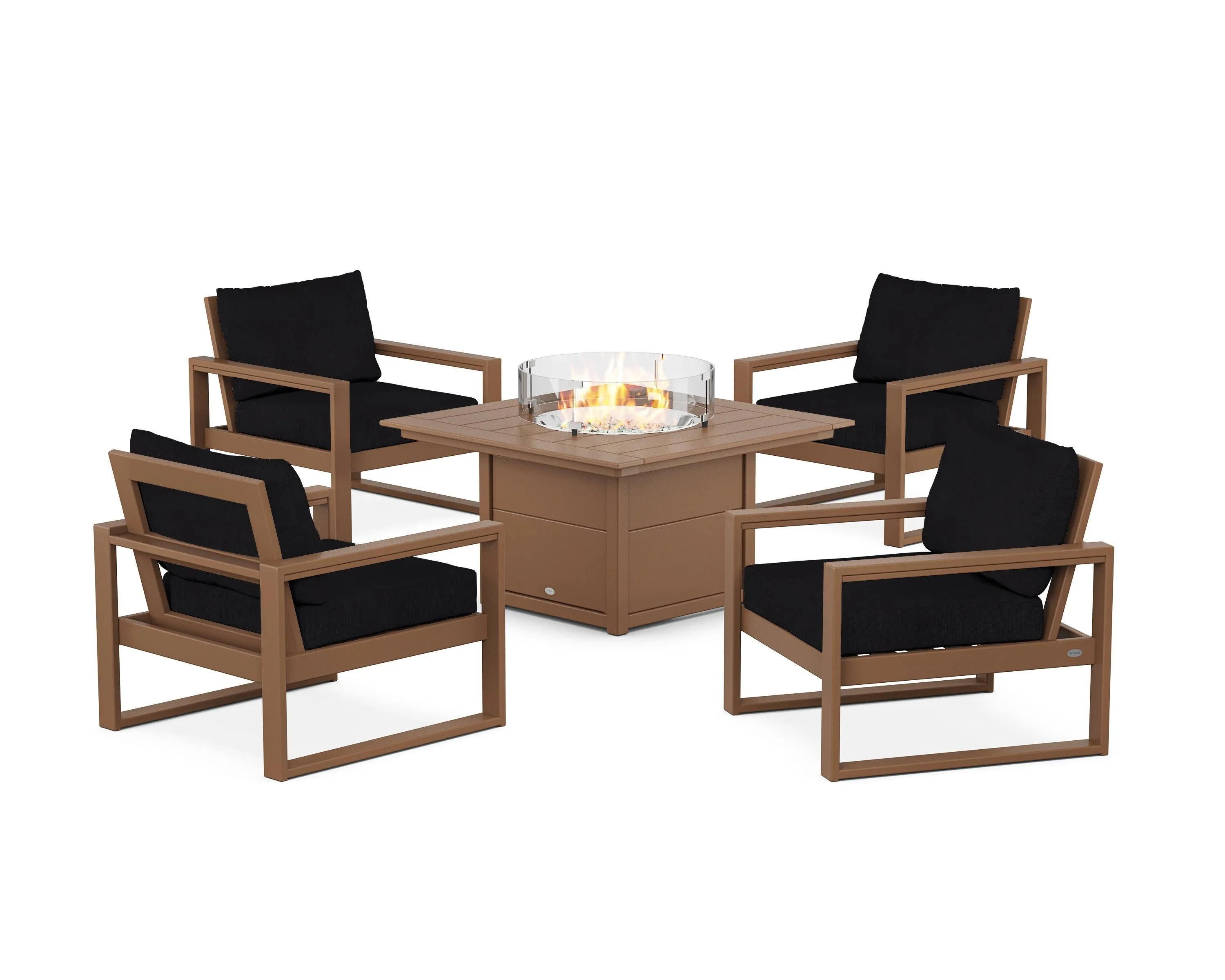 EDGE Sectional 5-Piece Deep Seating Set with Fire Pit Table
