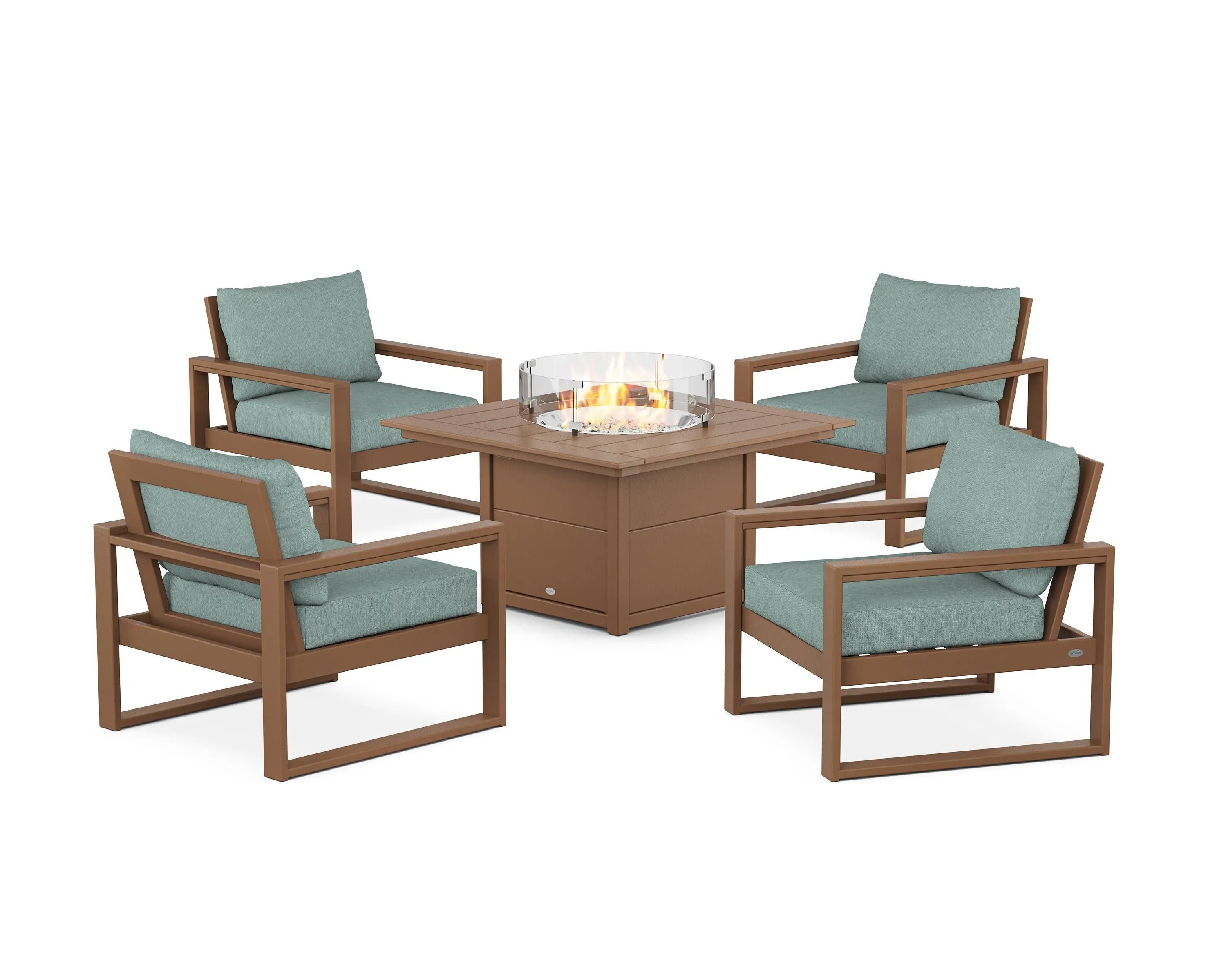 EDGE Sectional 5-Piece Deep Seating Set with Fire Pit Table