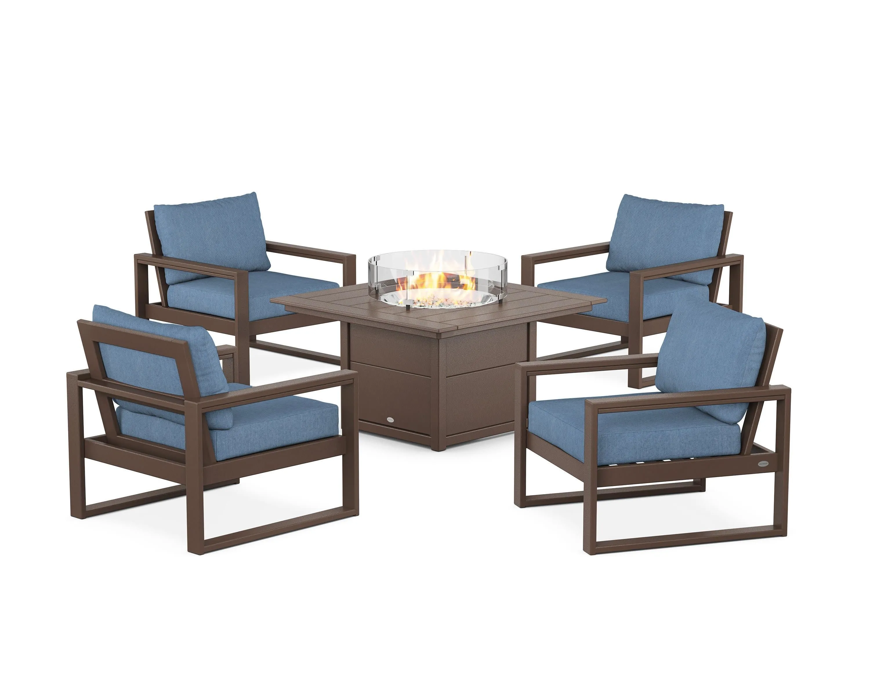 EDGE Sectional 5-Piece Deep Seating Set with Fire Pit Table