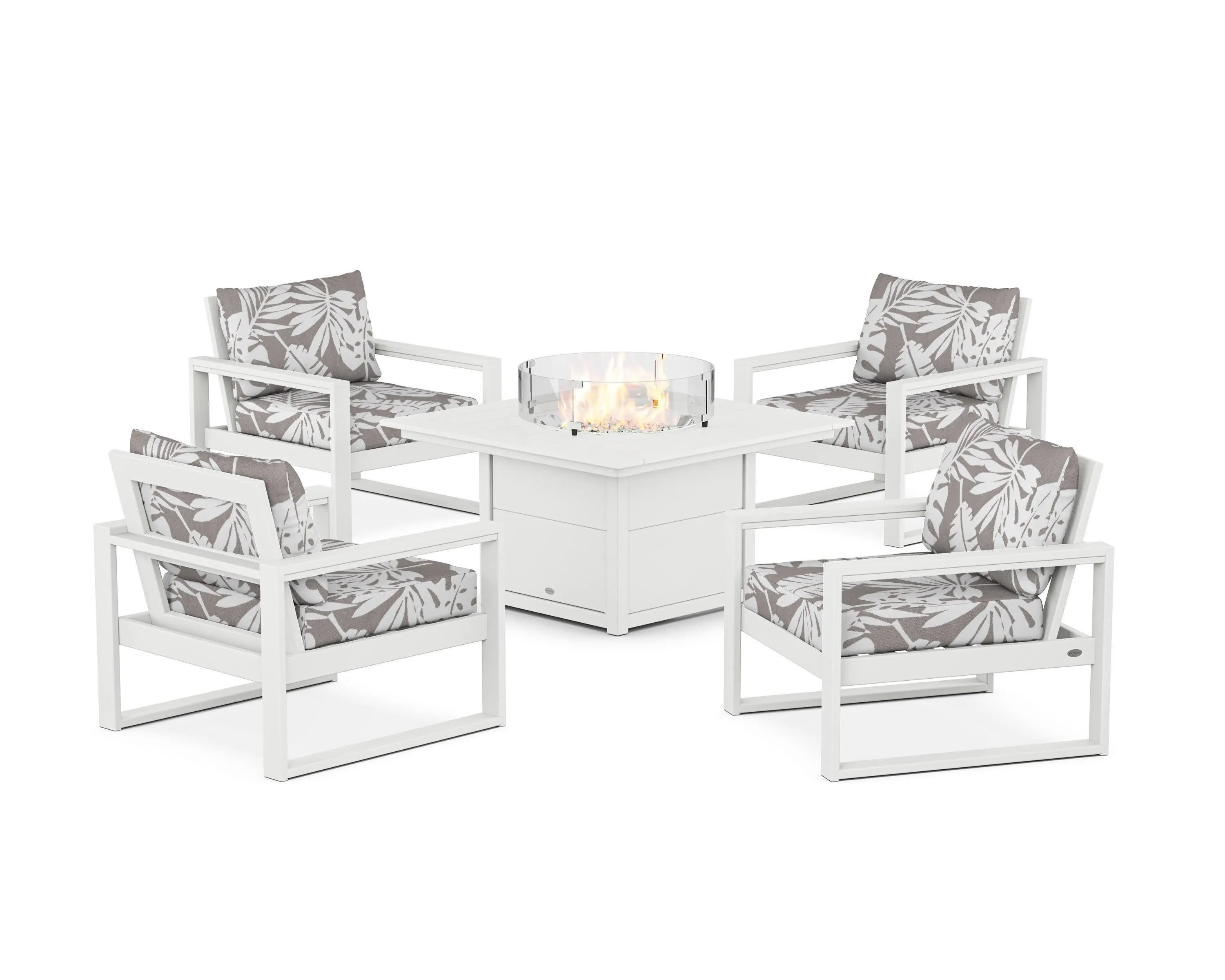 EDGE Sectional 5-Piece Deep Seating Set with Fire Pit Table