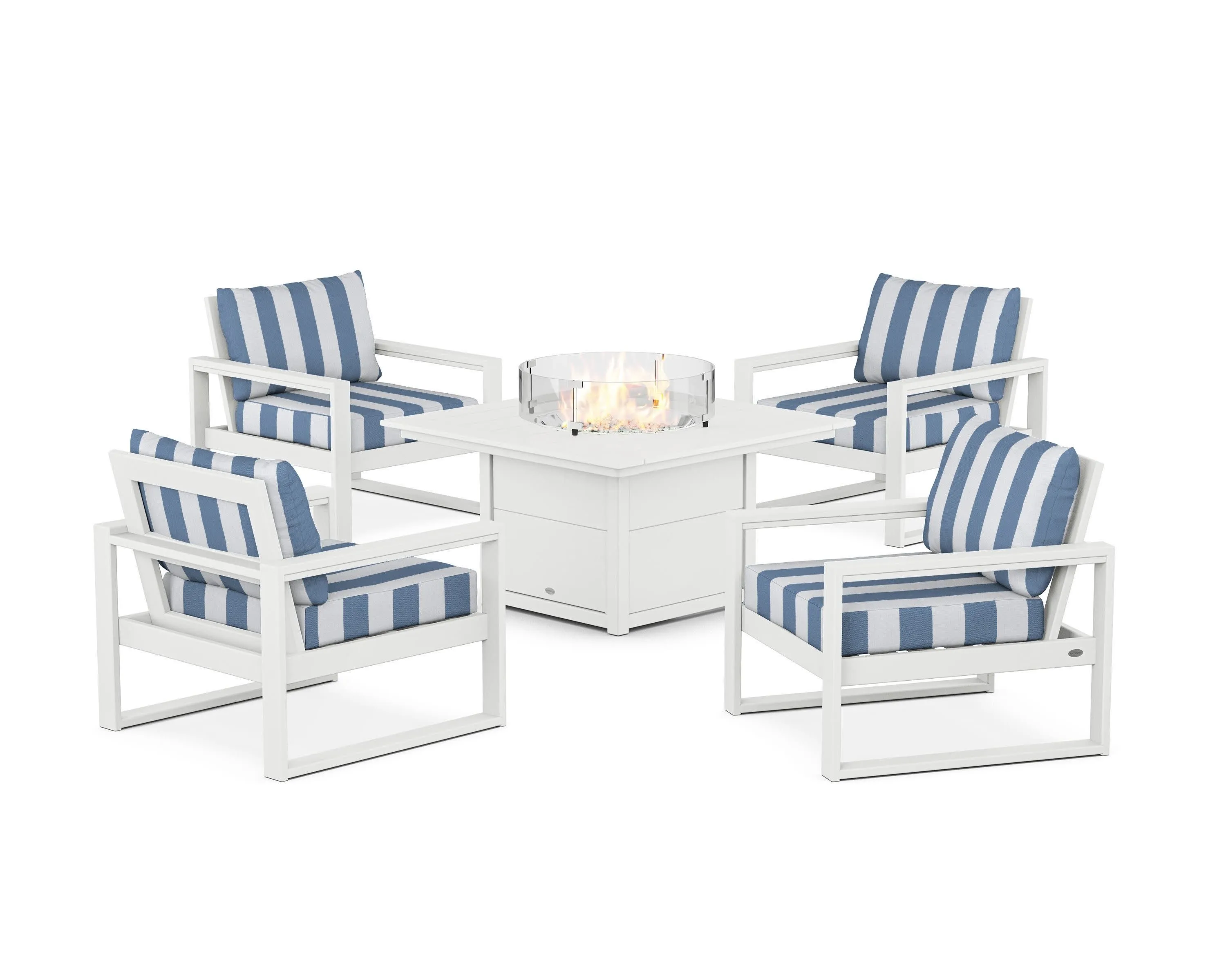 EDGE Sectional 5-Piece Deep Seating Set with Fire Pit Table