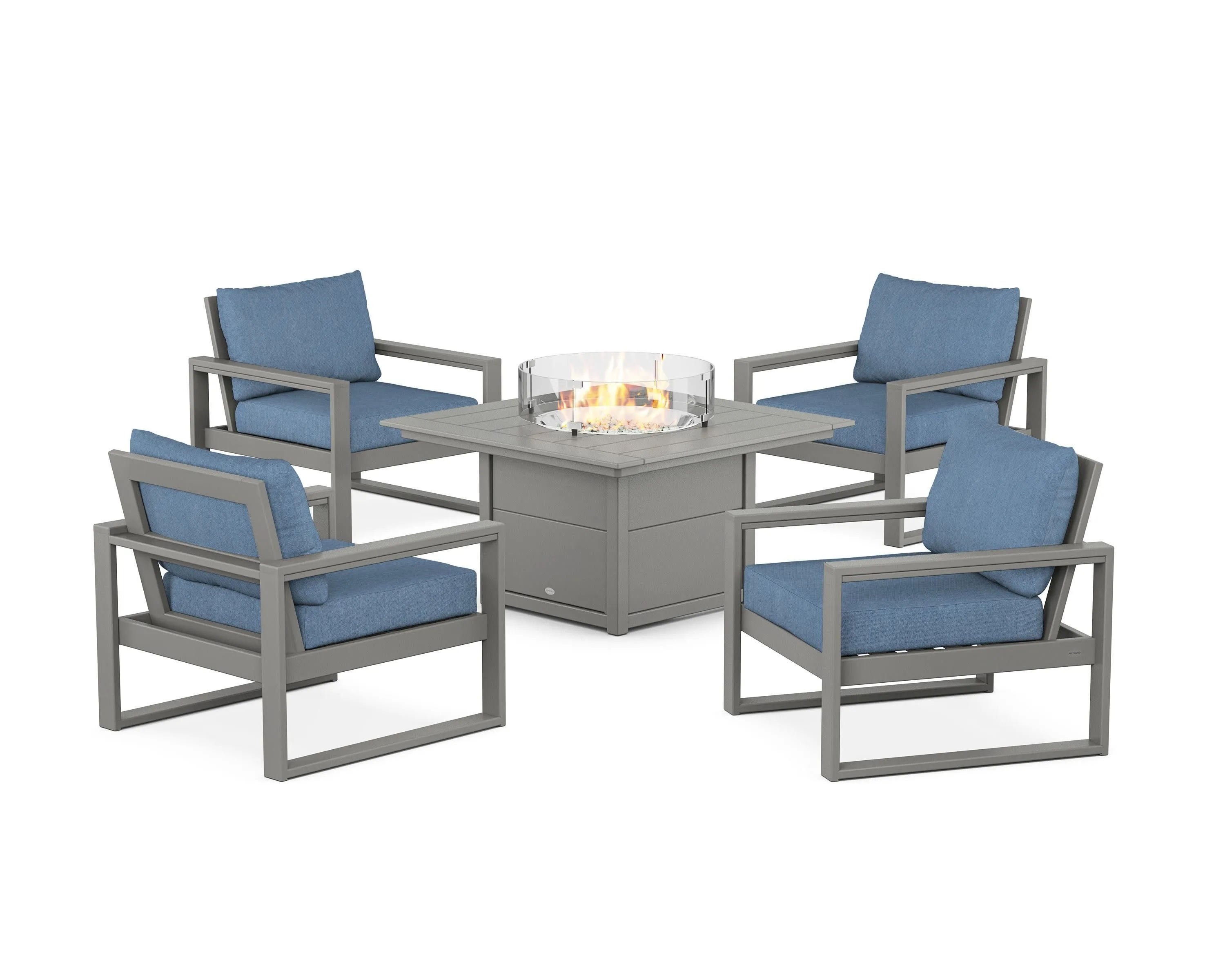 EDGE Sectional 5-Piece Deep Seating Set with Fire Pit Table