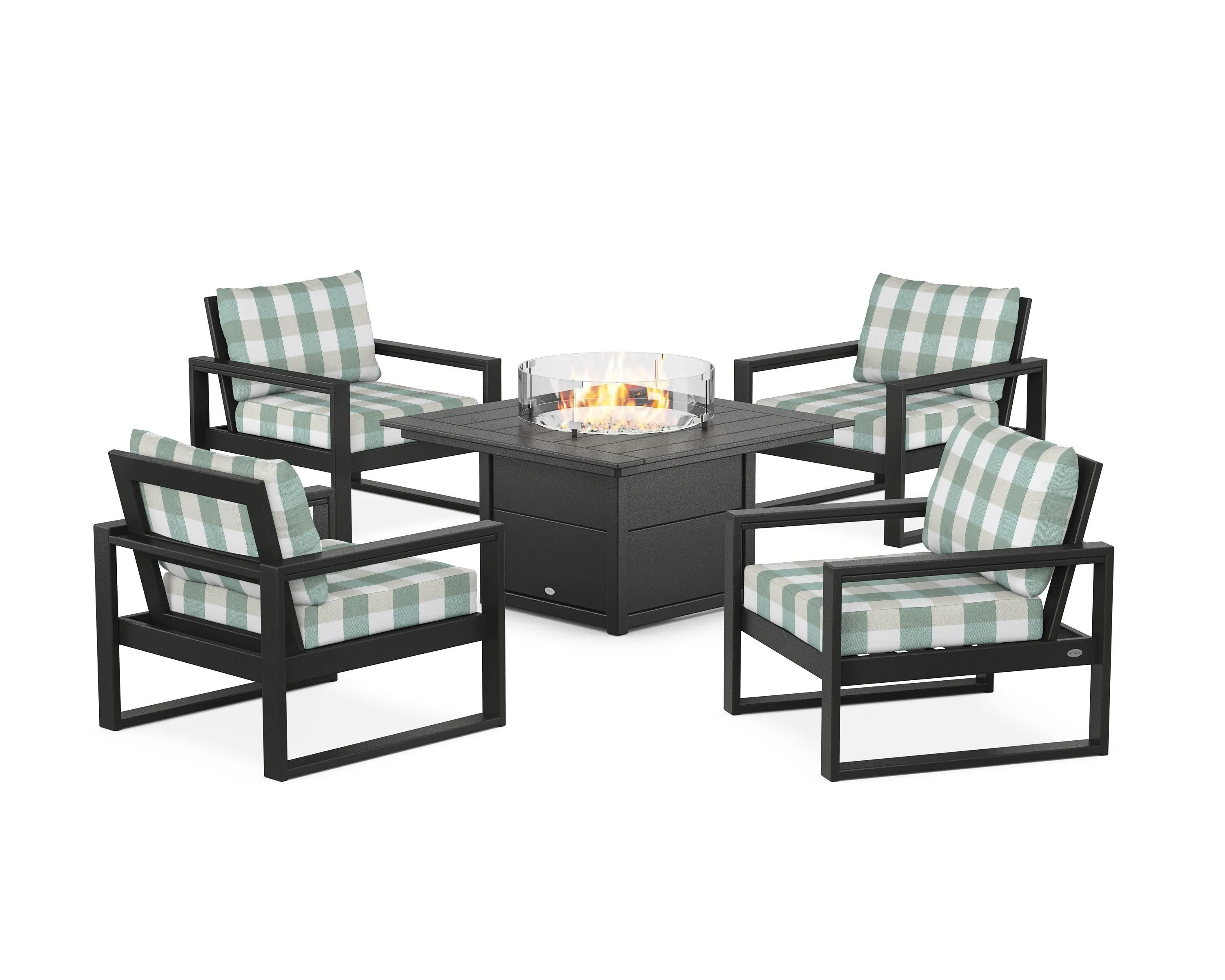 EDGE Sectional 5-Piece Deep Seating Set with Fire Pit Table