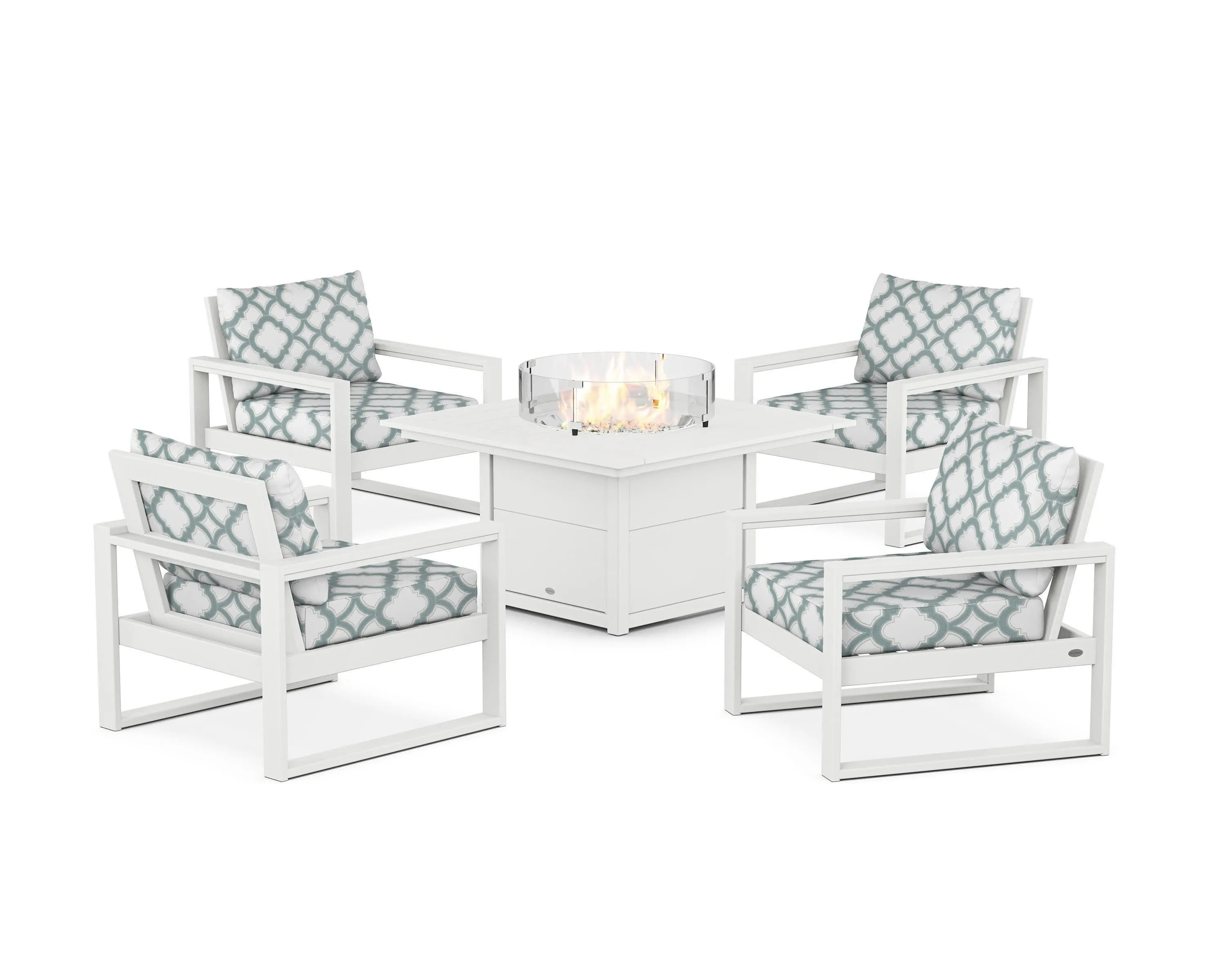 EDGE Sectional 5-Piece Deep Seating Set with Fire Pit Table
