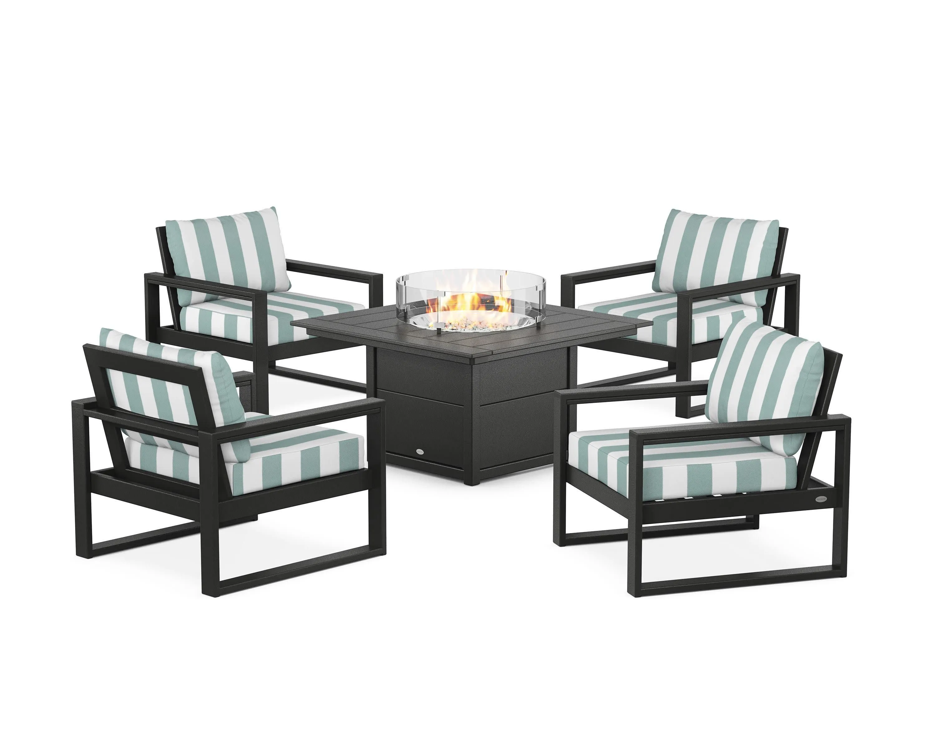 EDGE Sectional 5-Piece Deep Seating Set with Fire Pit Table