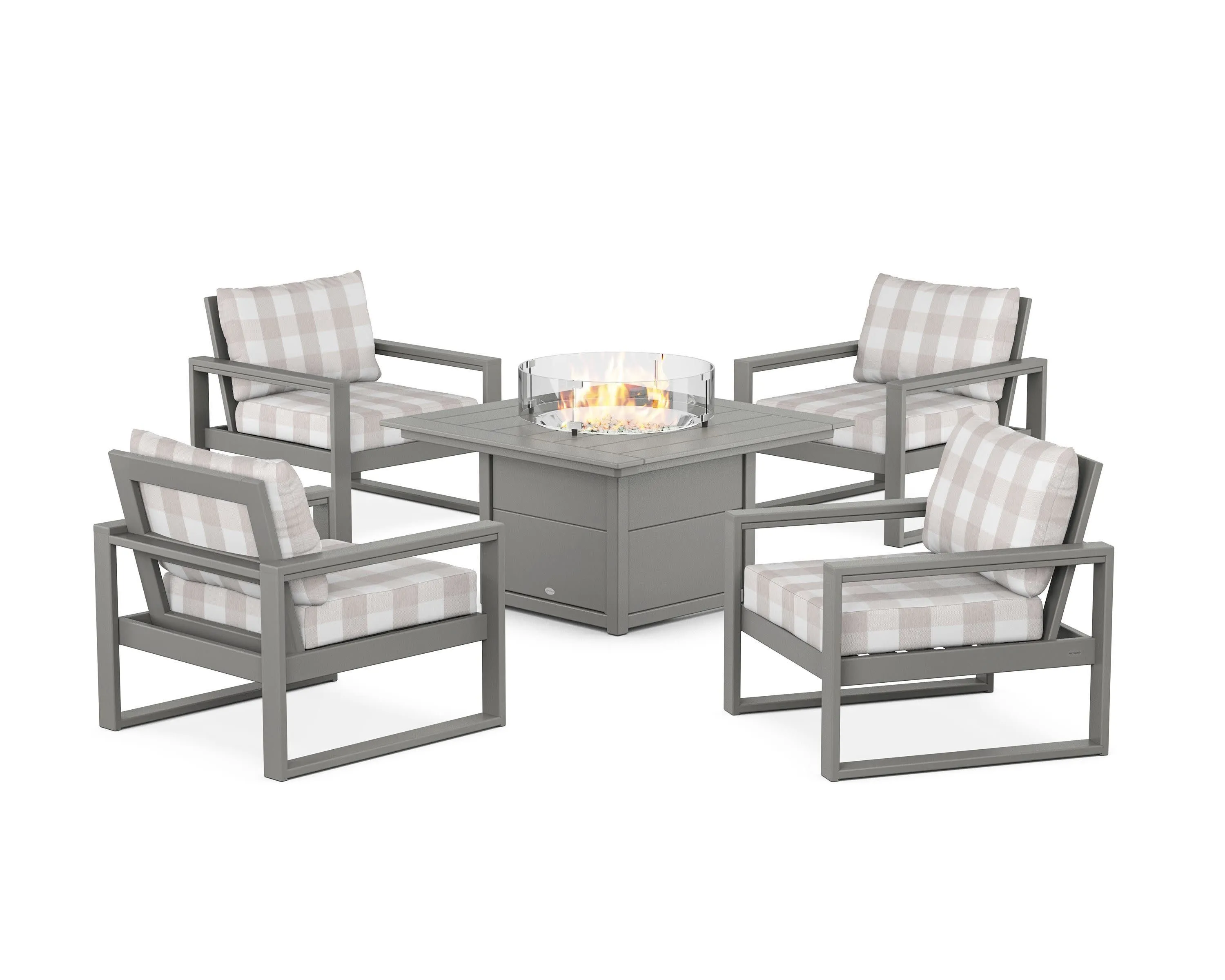 EDGE Sectional 5-Piece Deep Seating Set with Fire Pit Table