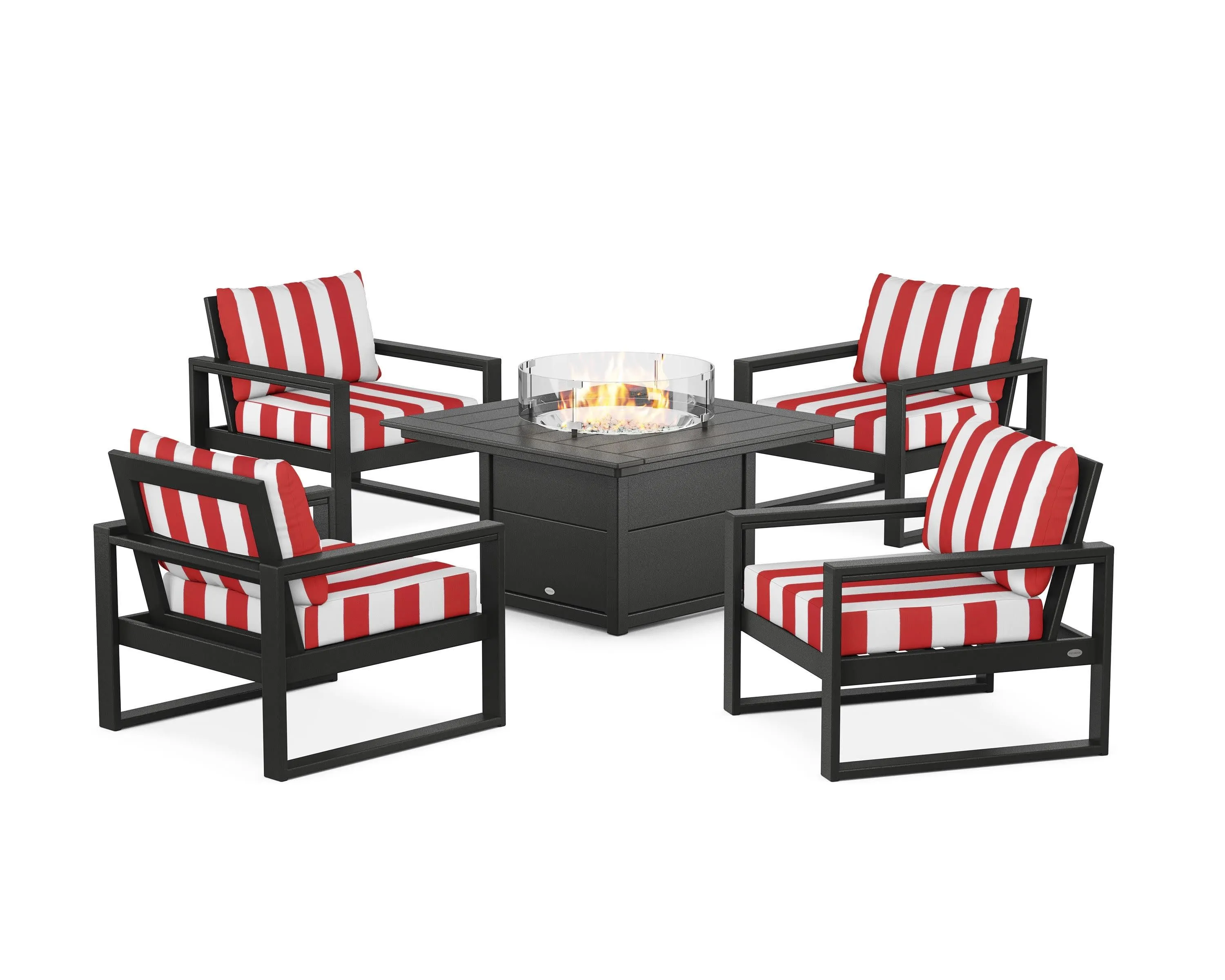 EDGE Sectional 5-Piece Deep Seating Set with Fire Pit Table