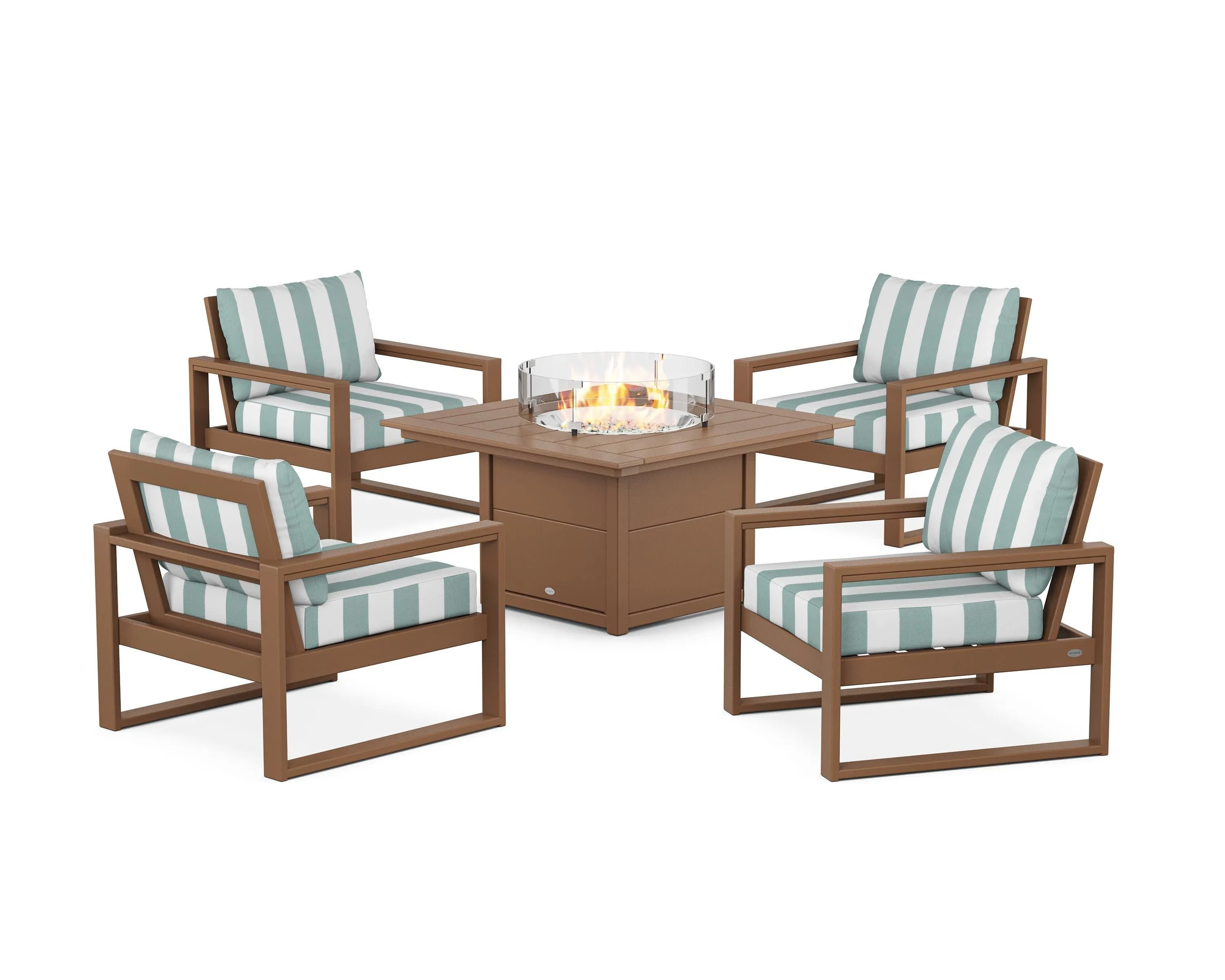 EDGE Sectional 5-Piece Deep Seating Set with Fire Pit Table