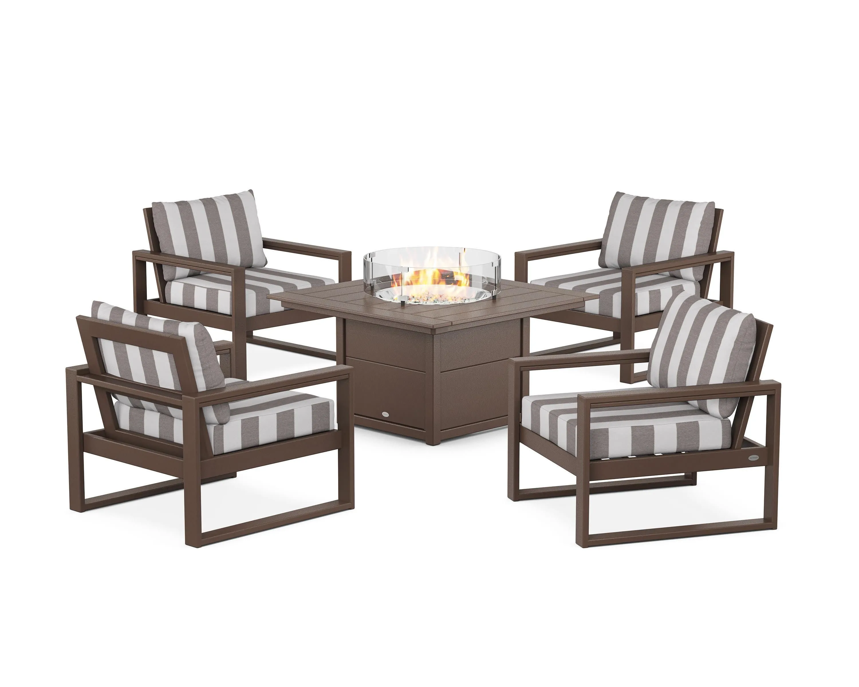 EDGE Sectional 5-Piece Deep Seating Set with Fire Pit Table