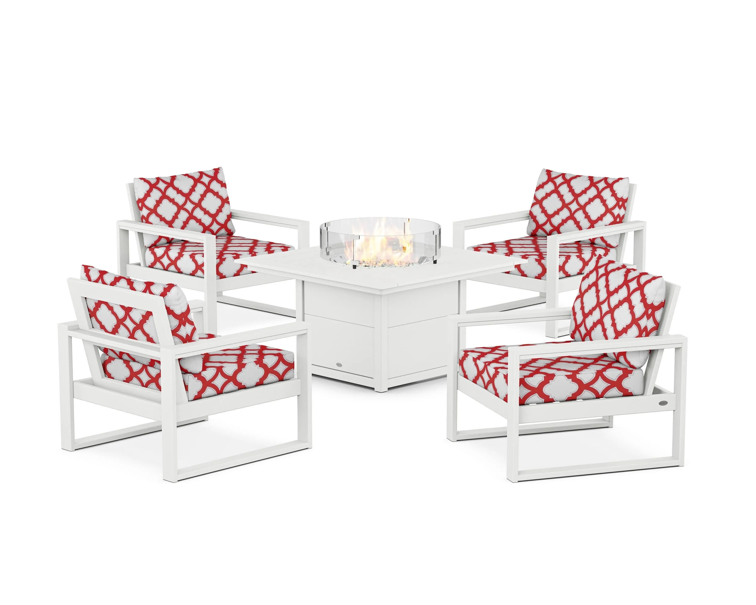 EDGE Sectional 5-Piece Deep Seating Set with Fire Pit Table