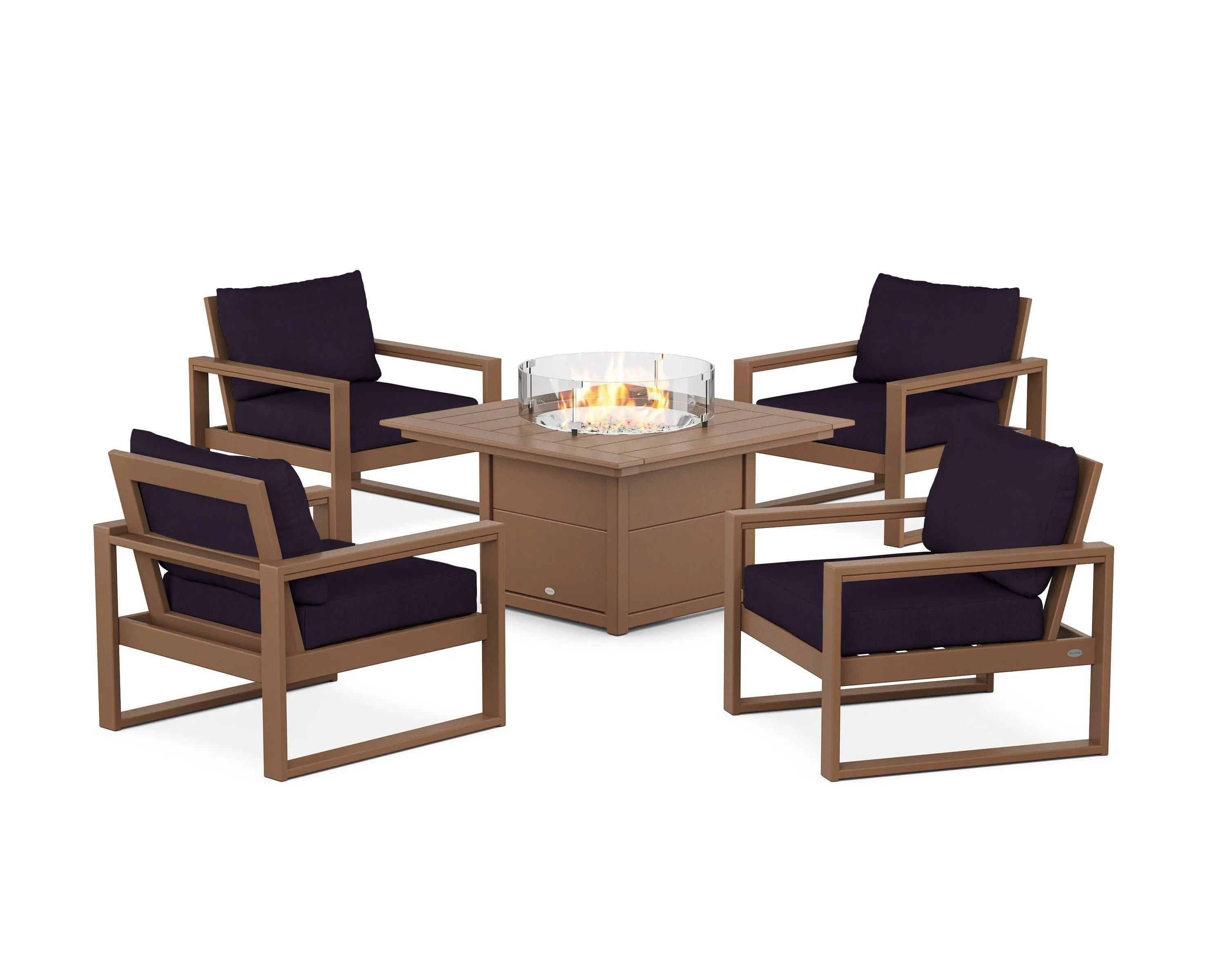 EDGE Sectional 5-Piece Deep Seating Set with Fire Pit Table