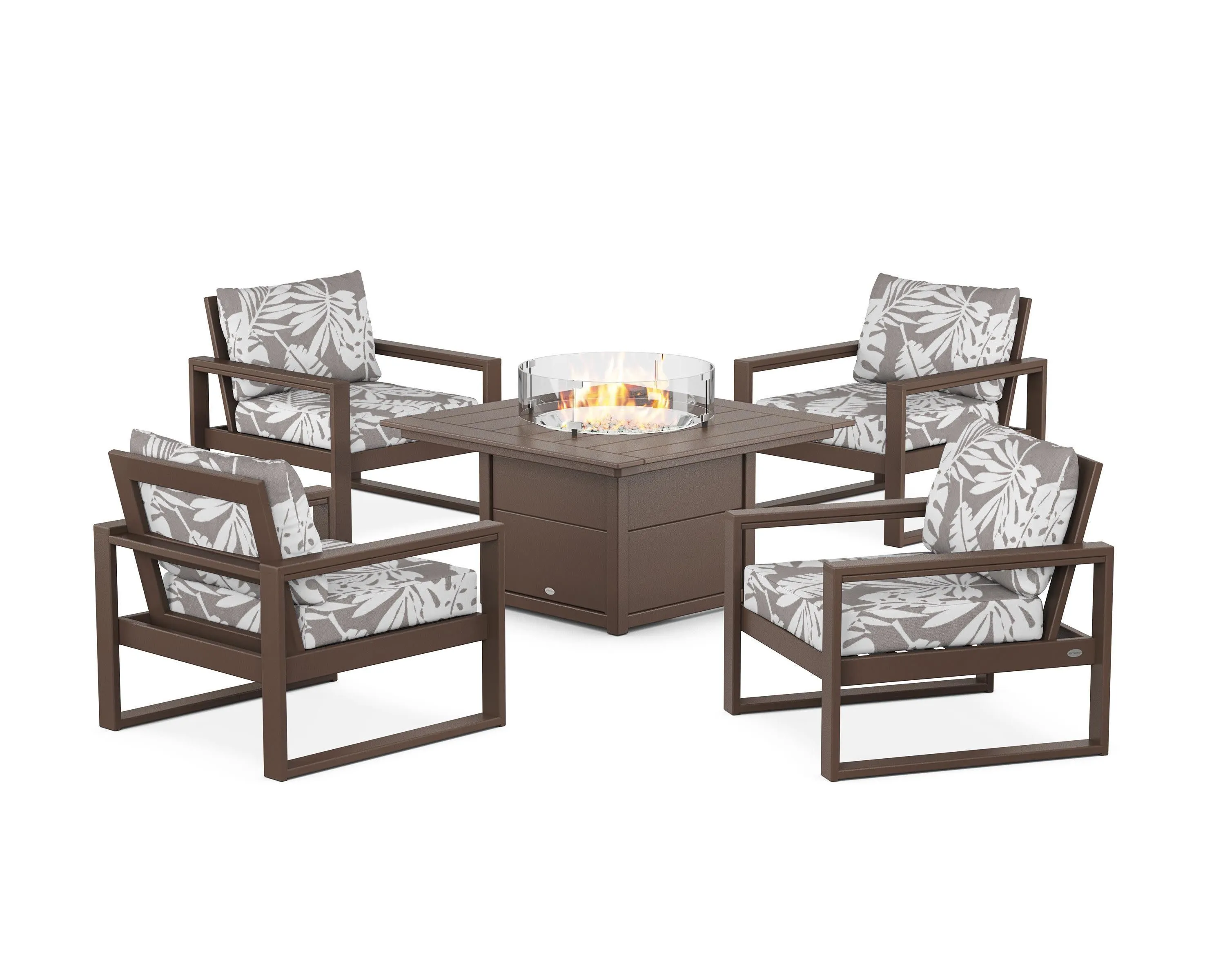 EDGE Sectional 5-Piece Deep Seating Set with Fire Pit Table