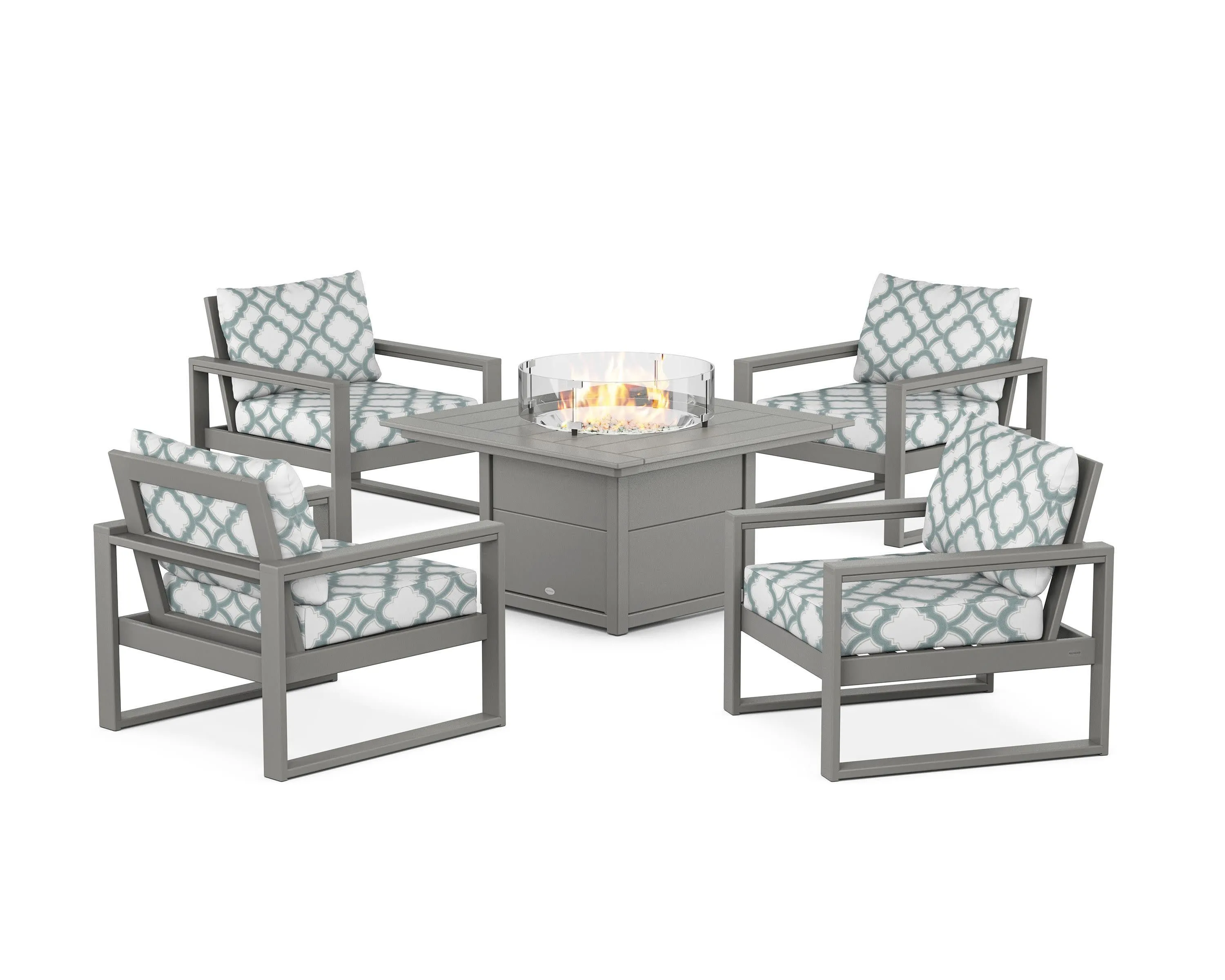 EDGE Sectional 5-Piece Deep Seating Set with Fire Pit Table