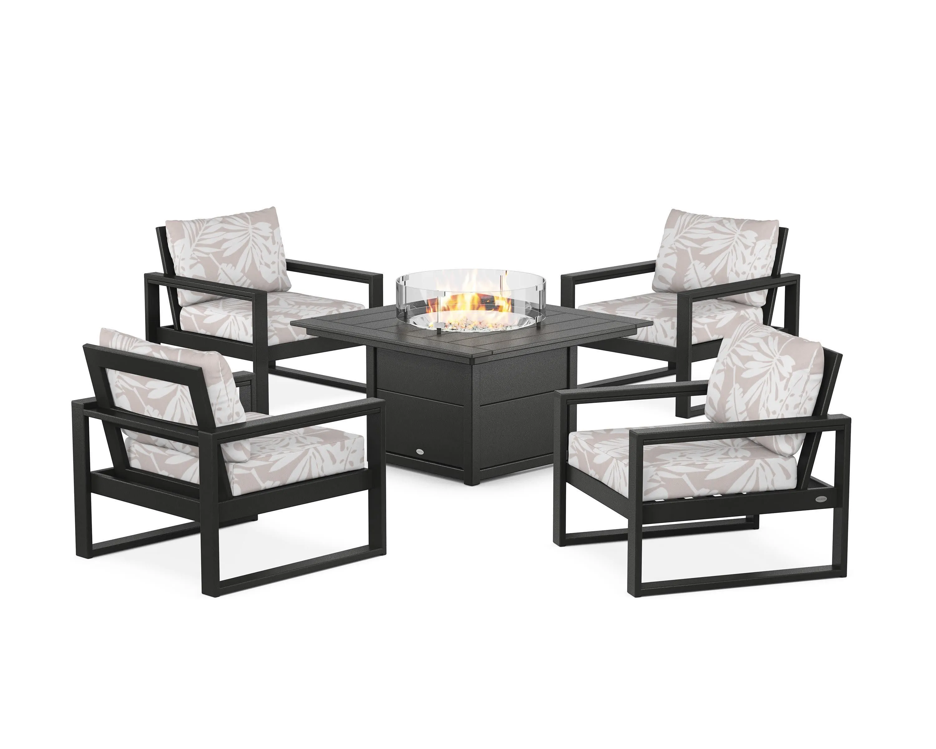EDGE Sectional 5-Piece Deep Seating Set with Fire Pit Table