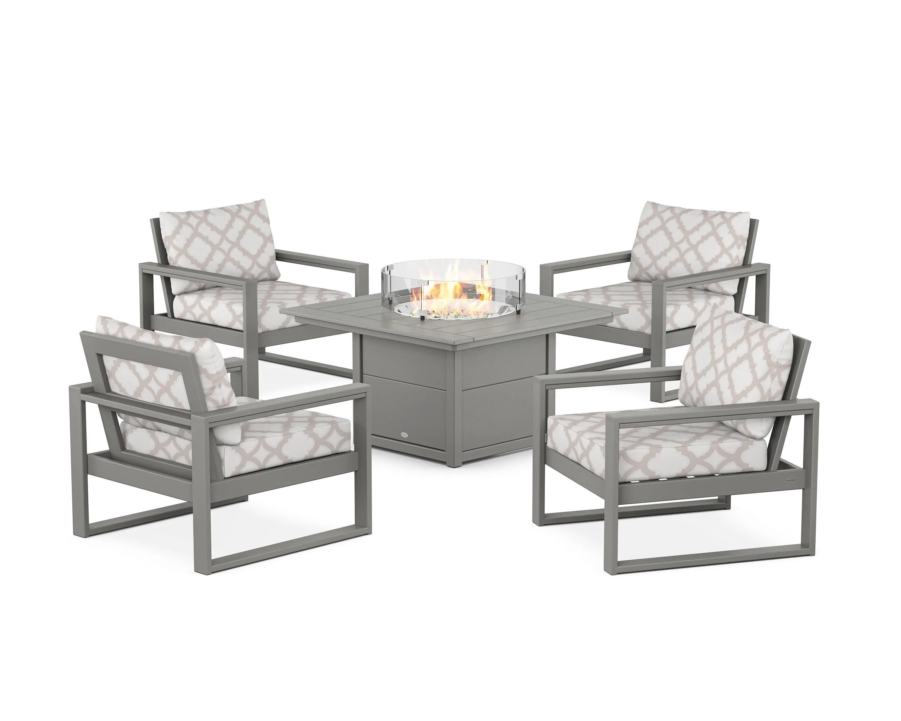 EDGE Sectional 5-Piece Deep Seating Set with Fire Pit Table