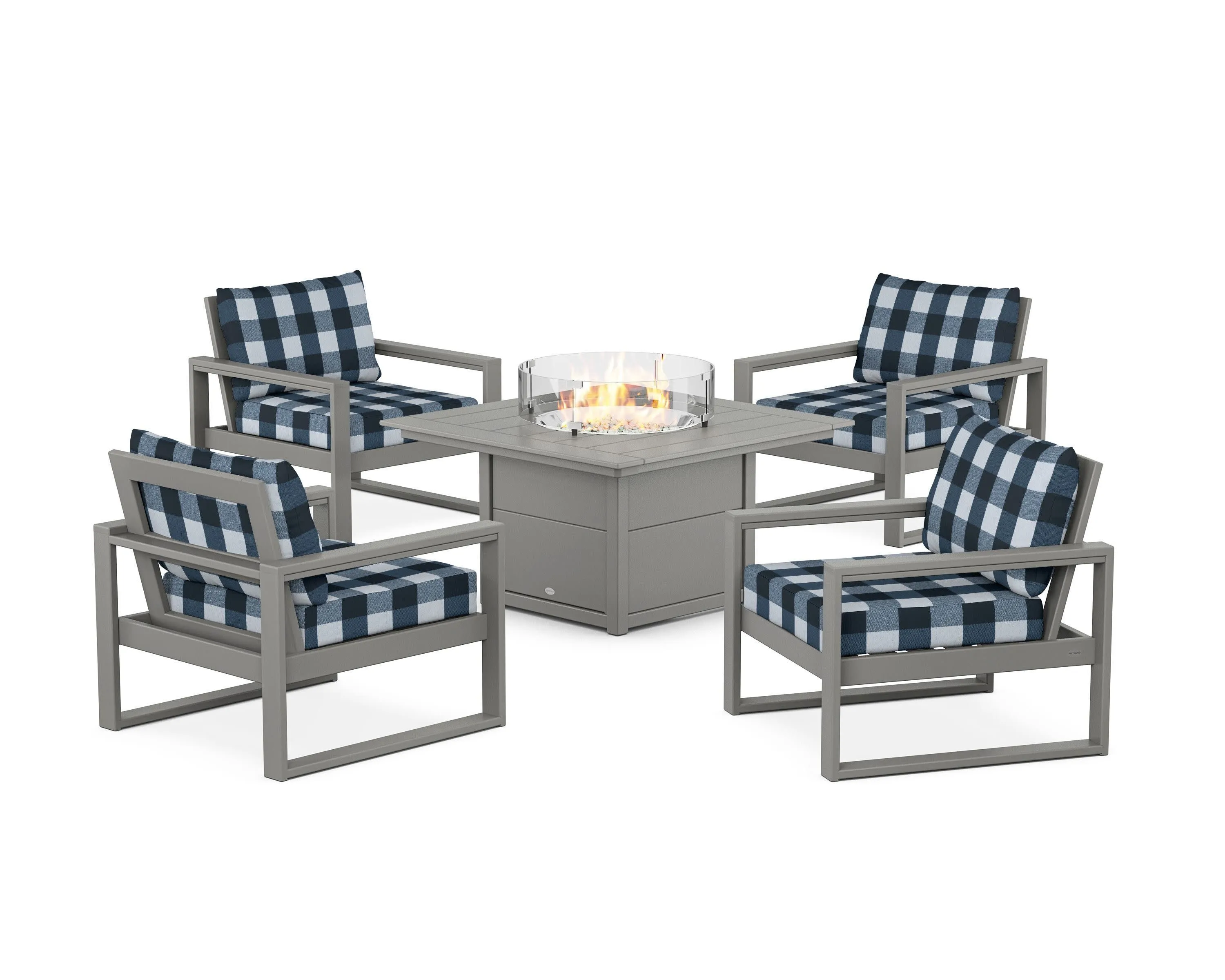 EDGE Sectional 5-Piece Deep Seating Set with Fire Pit Table