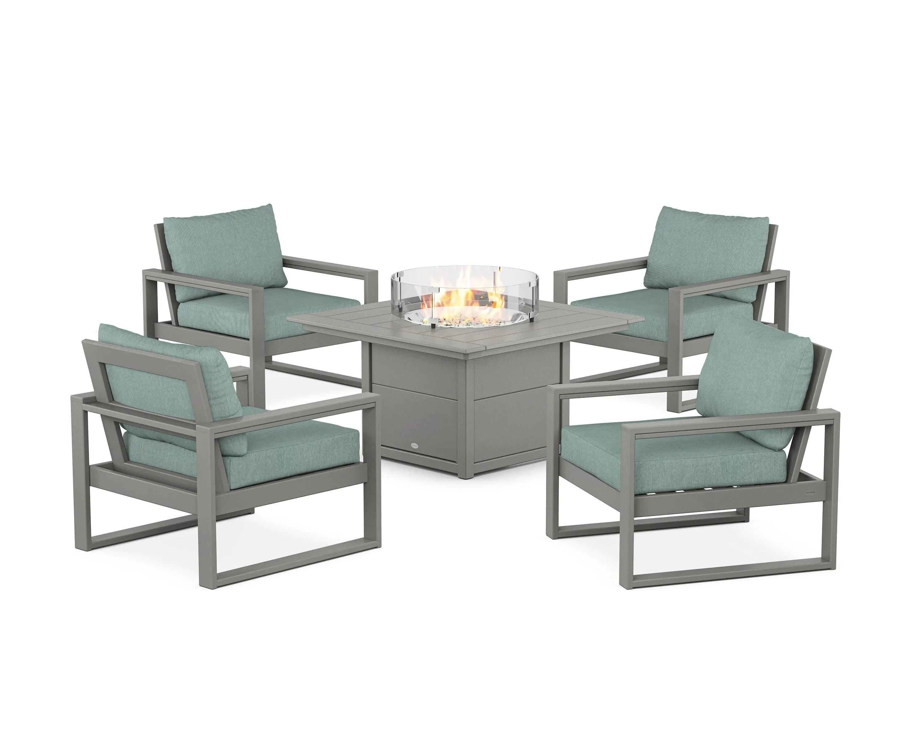 EDGE Sectional 5-Piece Deep Seating Set with Fire Pit Table