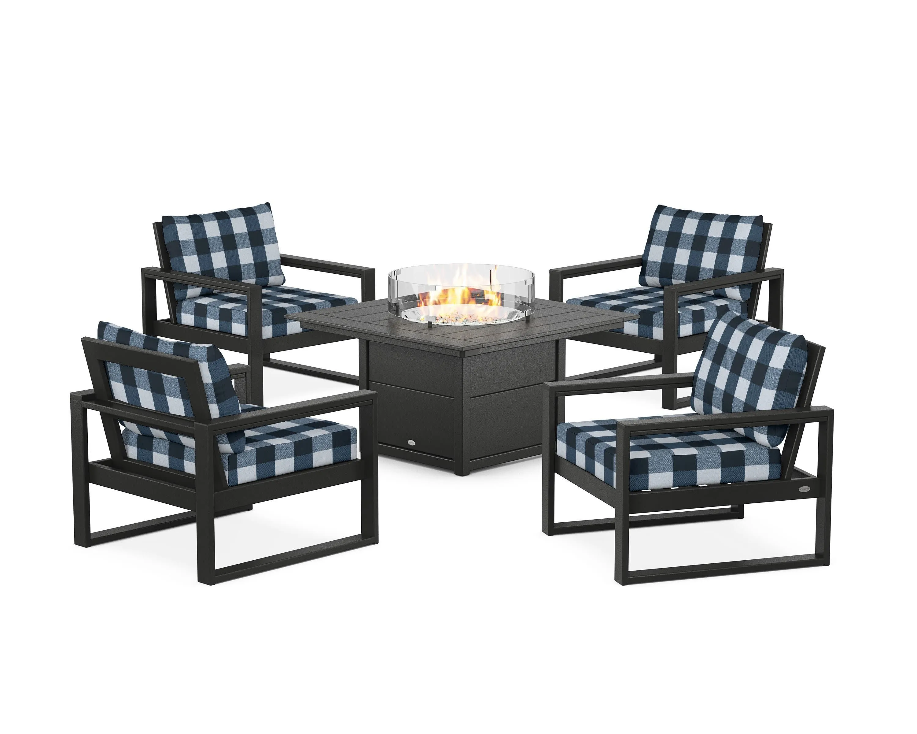 EDGE Sectional 5-Piece Deep Seating Set with Fire Pit Table